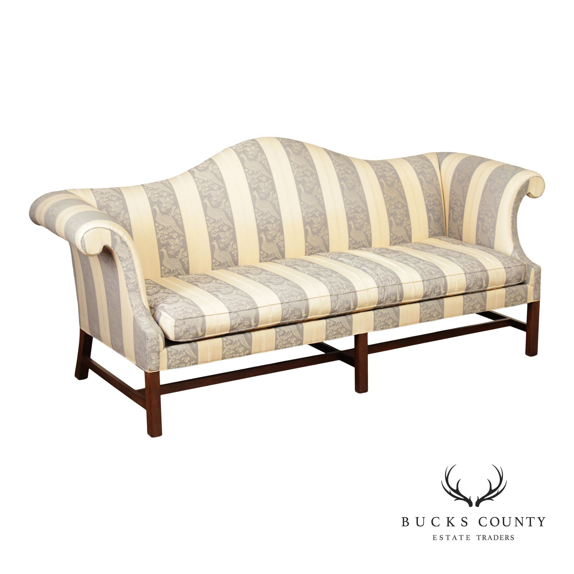 Kittinger Williamsburg Chippendale Style Mahogany Camelback Sofa