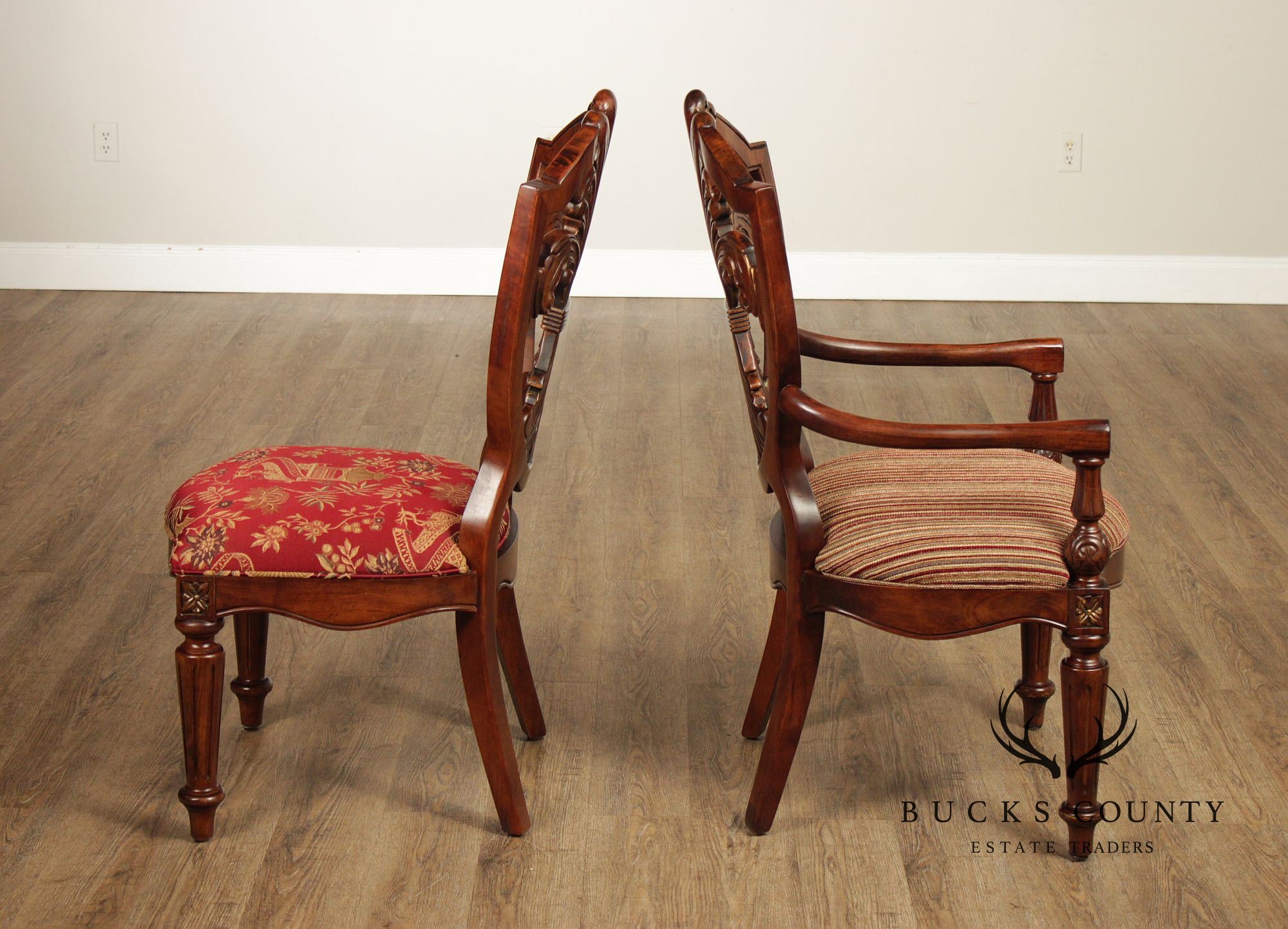 Century Furniture Set of Eight Wheat Sheaf Dining Chairs