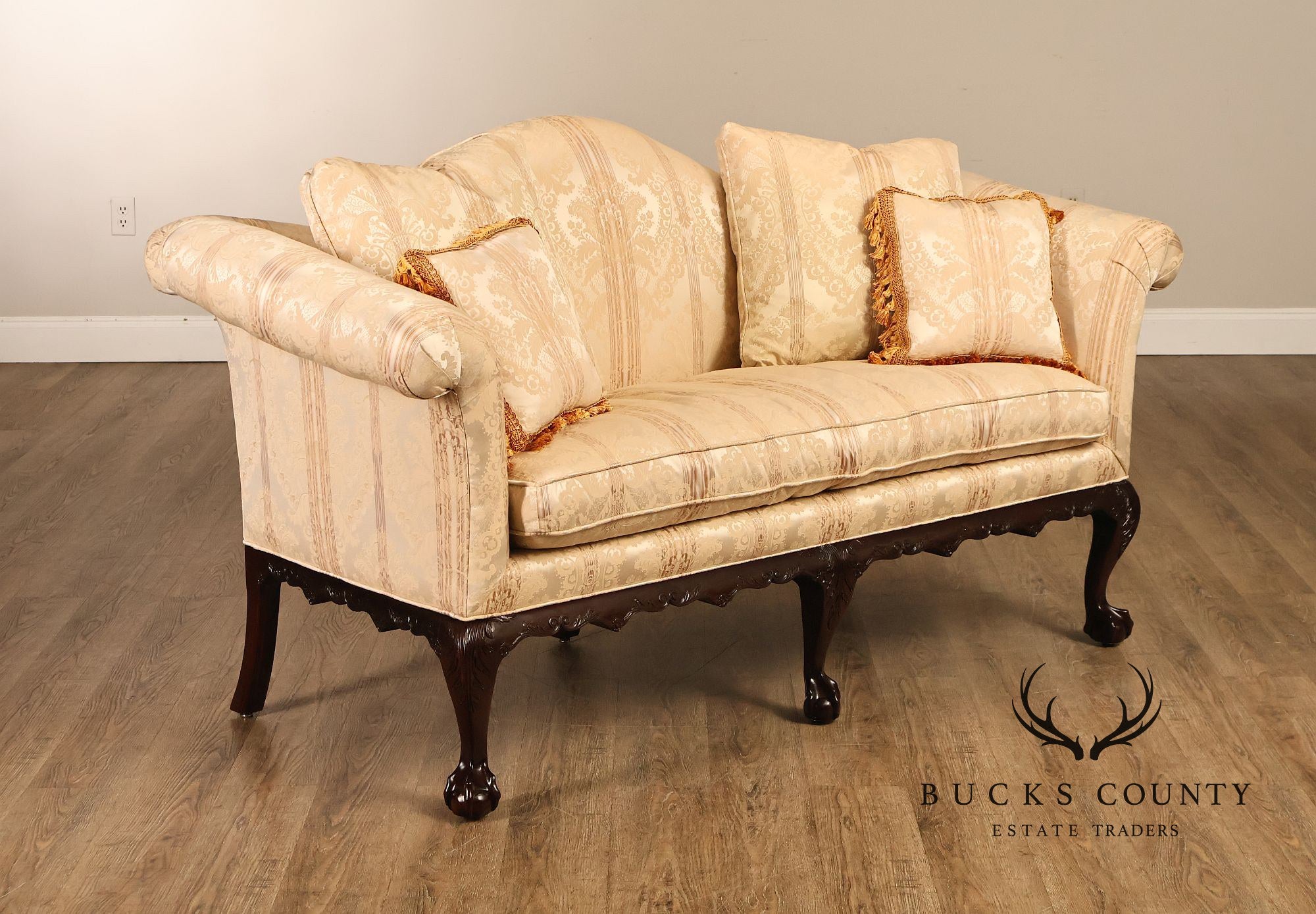 Century Furniture Chippendale Style Pair of Mahogany Sofas