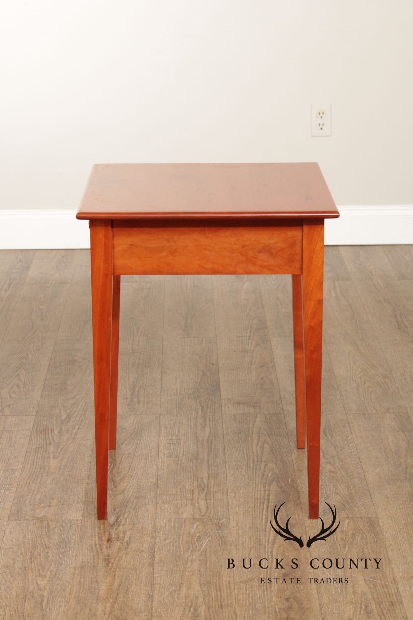 Hepplewhite Style Custom Crafted Pair of Cherry One Drawer Work Stands