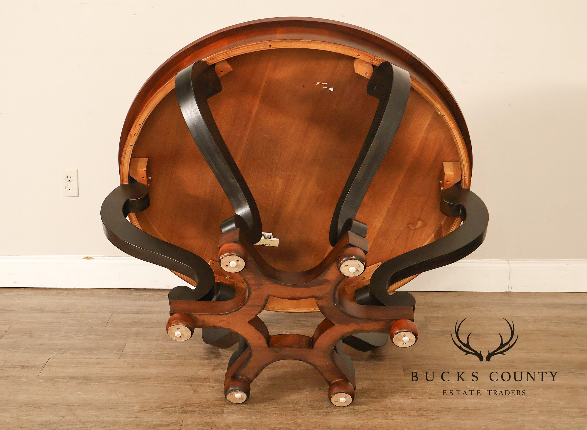 Henredon 48 Inch Round Inlaid Mahogany Center Table