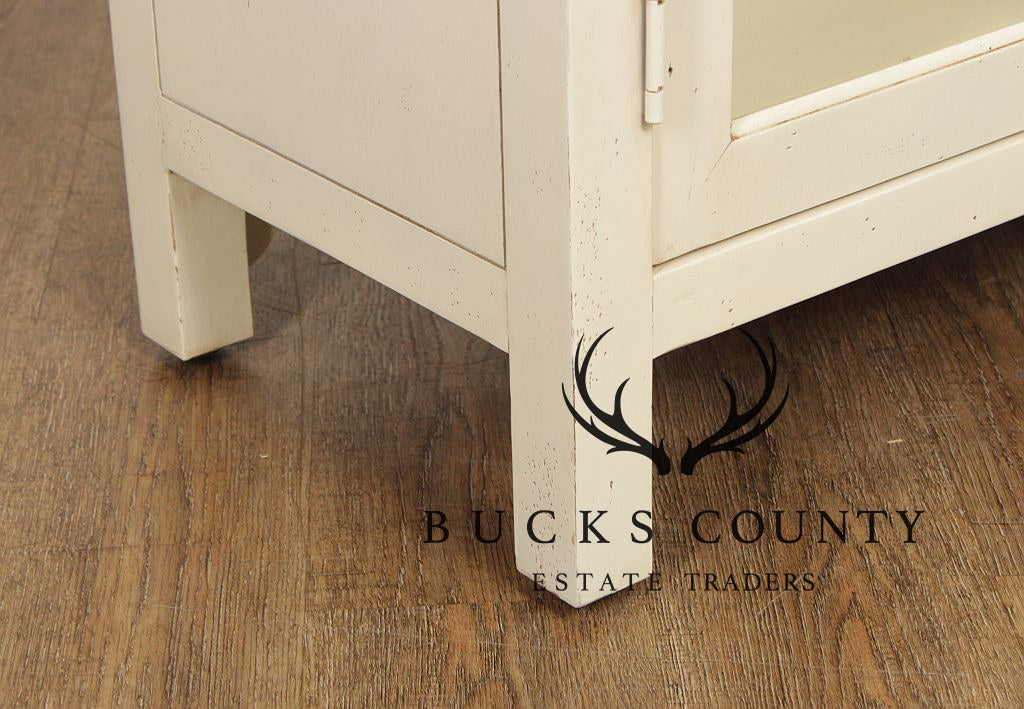 Drexel Heritage Painted Glass Door Display Bookcase Credenza