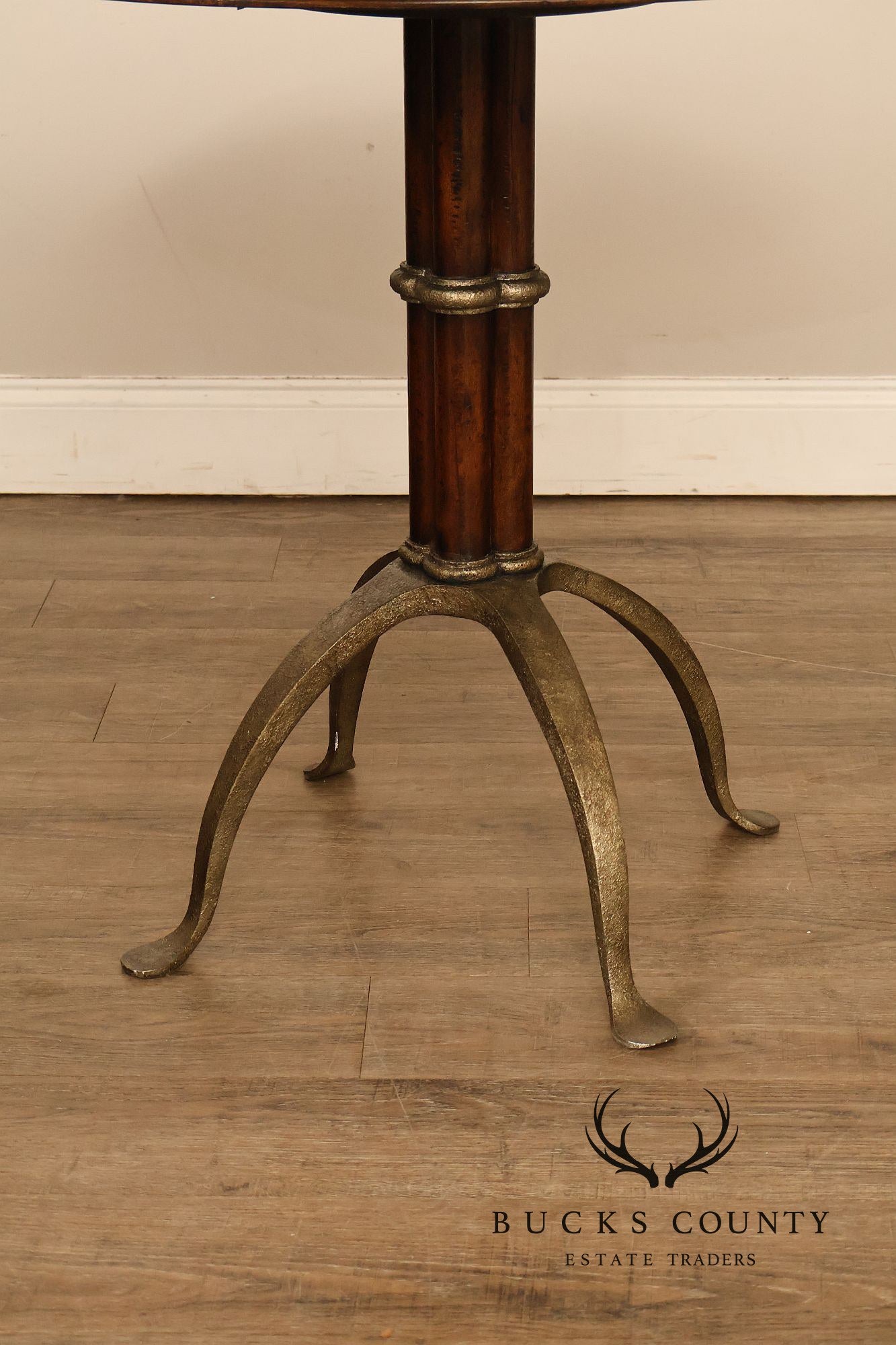 Theodore Alexander Pair Of Round L'Usine Bistro Accent Tables