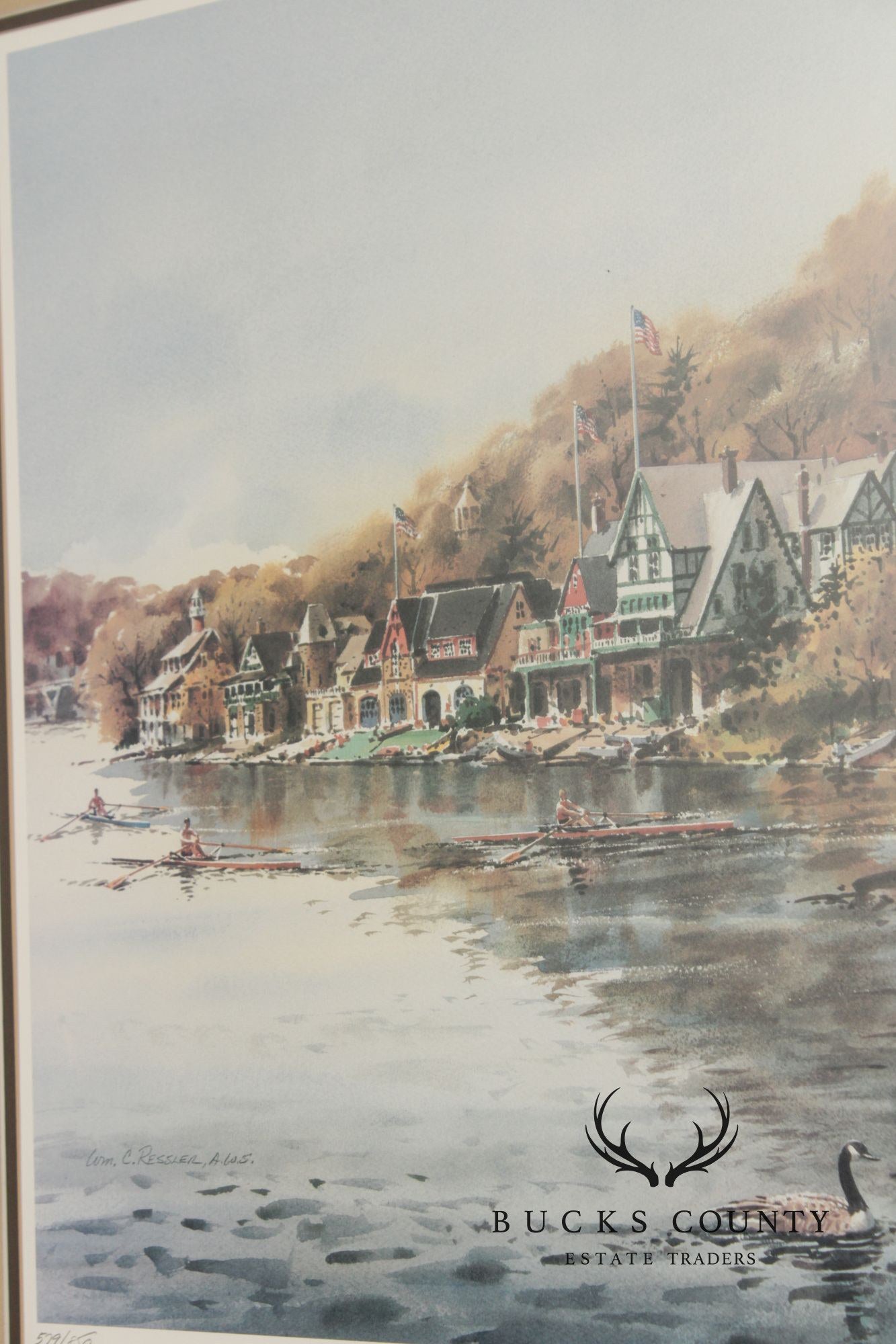 William C. Ressler Limited Edition Print, 'Afternoon on Boat House Row'