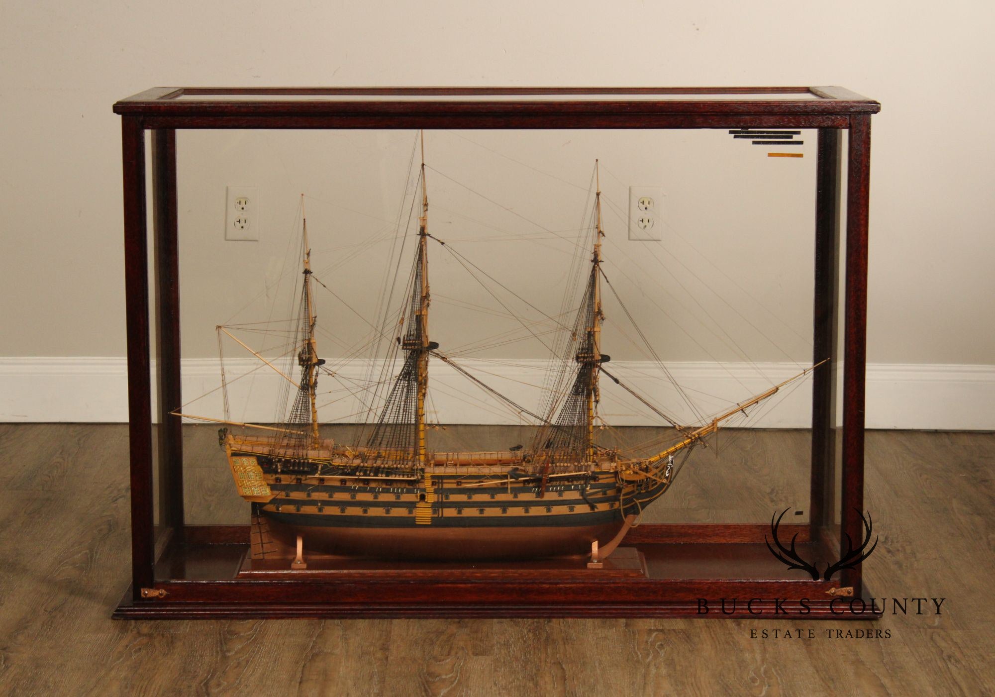 Model Ship 'HMS Victory' In Wooden Display Case