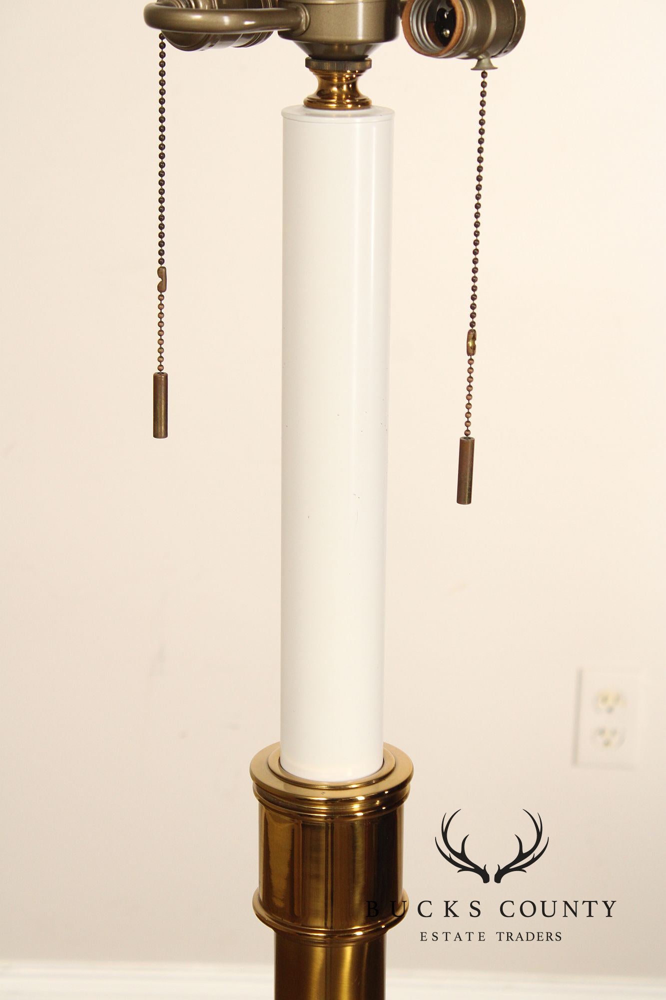 Vintage Brass Floor Lamp With Shade