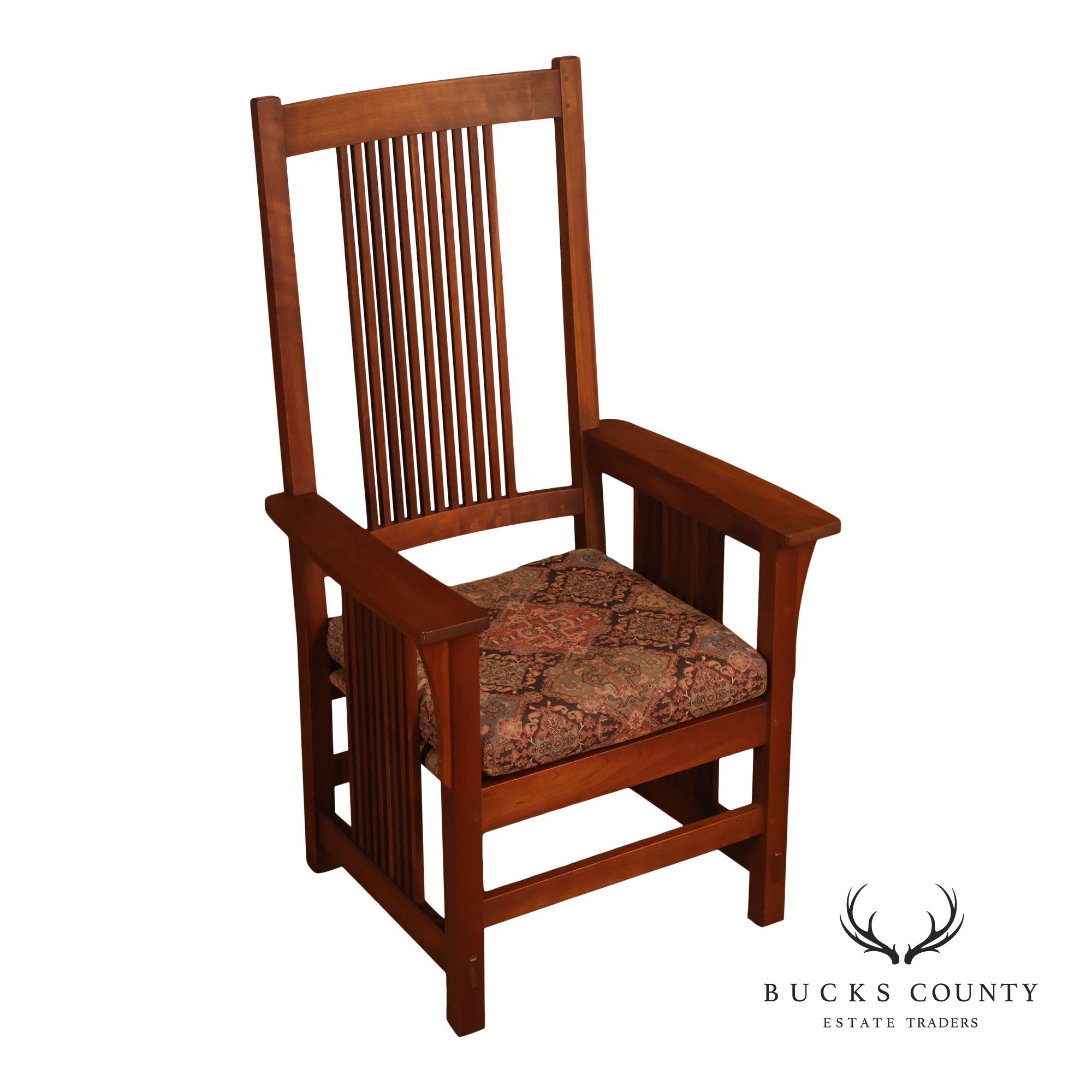 Stickley Mission Collection Cherry Spindle Armchair