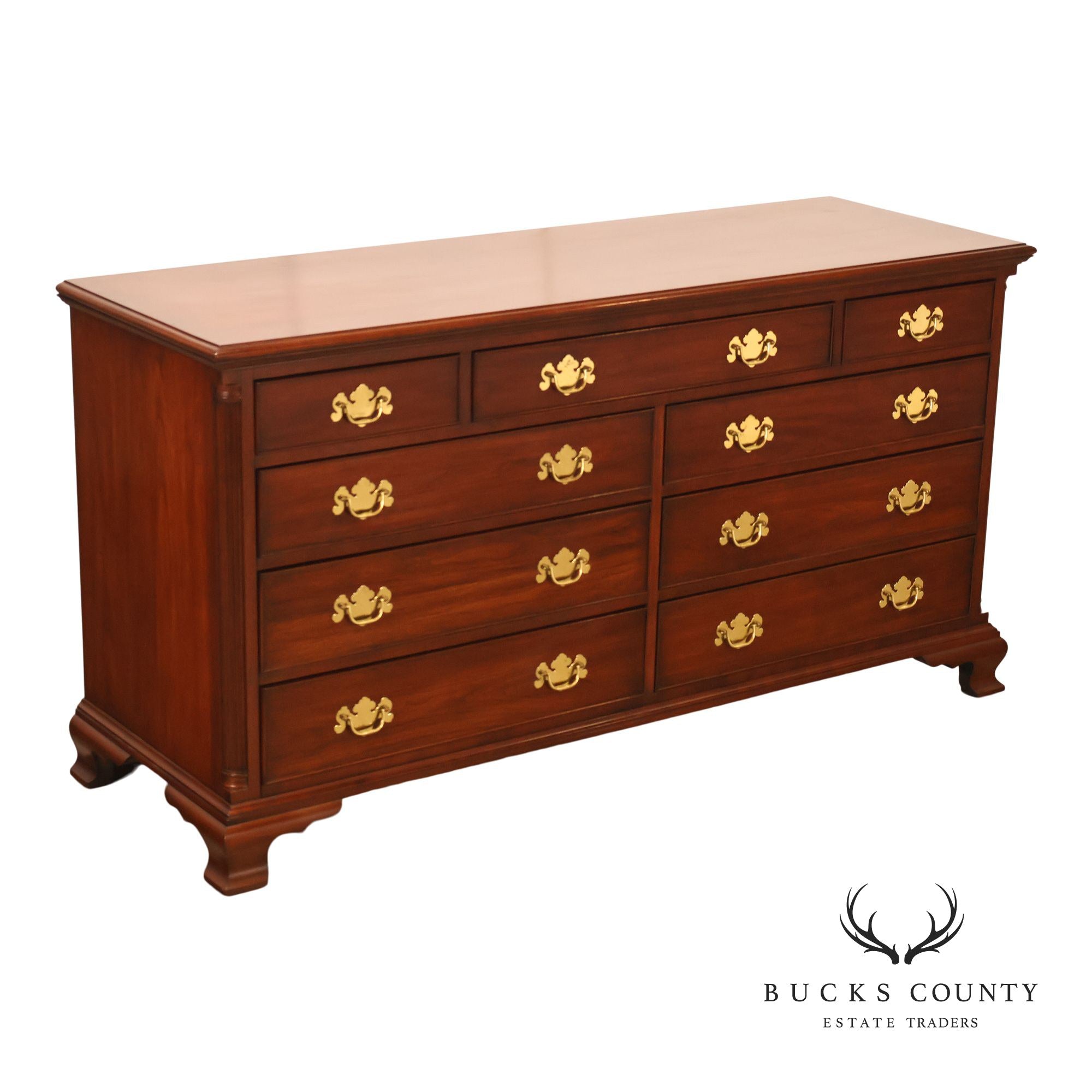 Henkel Harris Chippendale Style Cherry Double Dresser