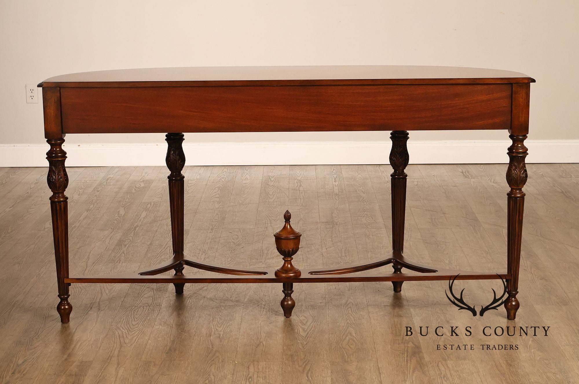 Mahogany Adams Style Carved Demilune Console Table