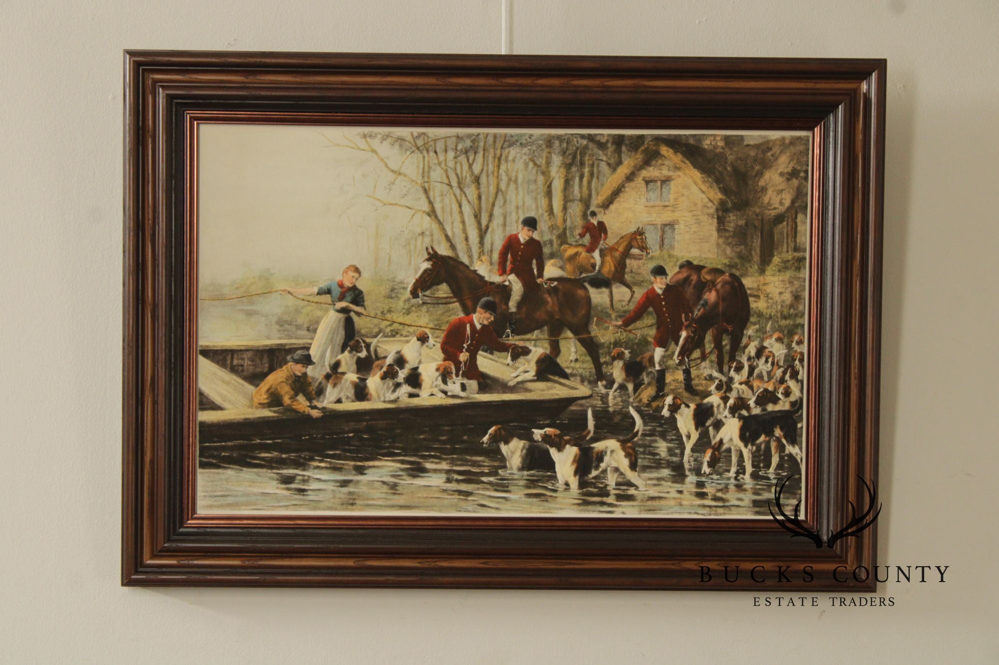 D.F. Thomson English Hunt Print, 'Home by the Ferry'