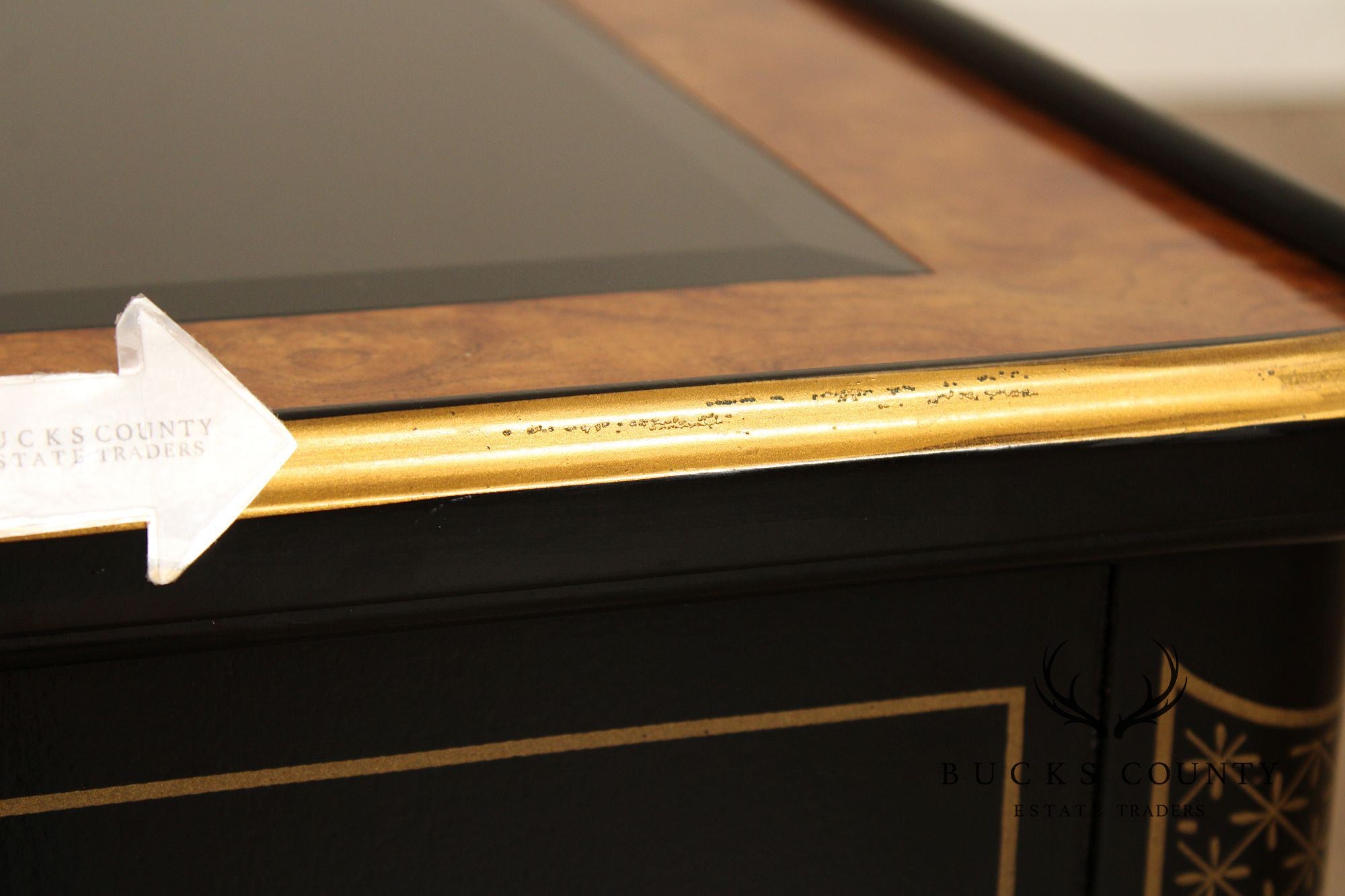 Drexel 'Et Cetera' Chinoiserie Style Glass Top End Table