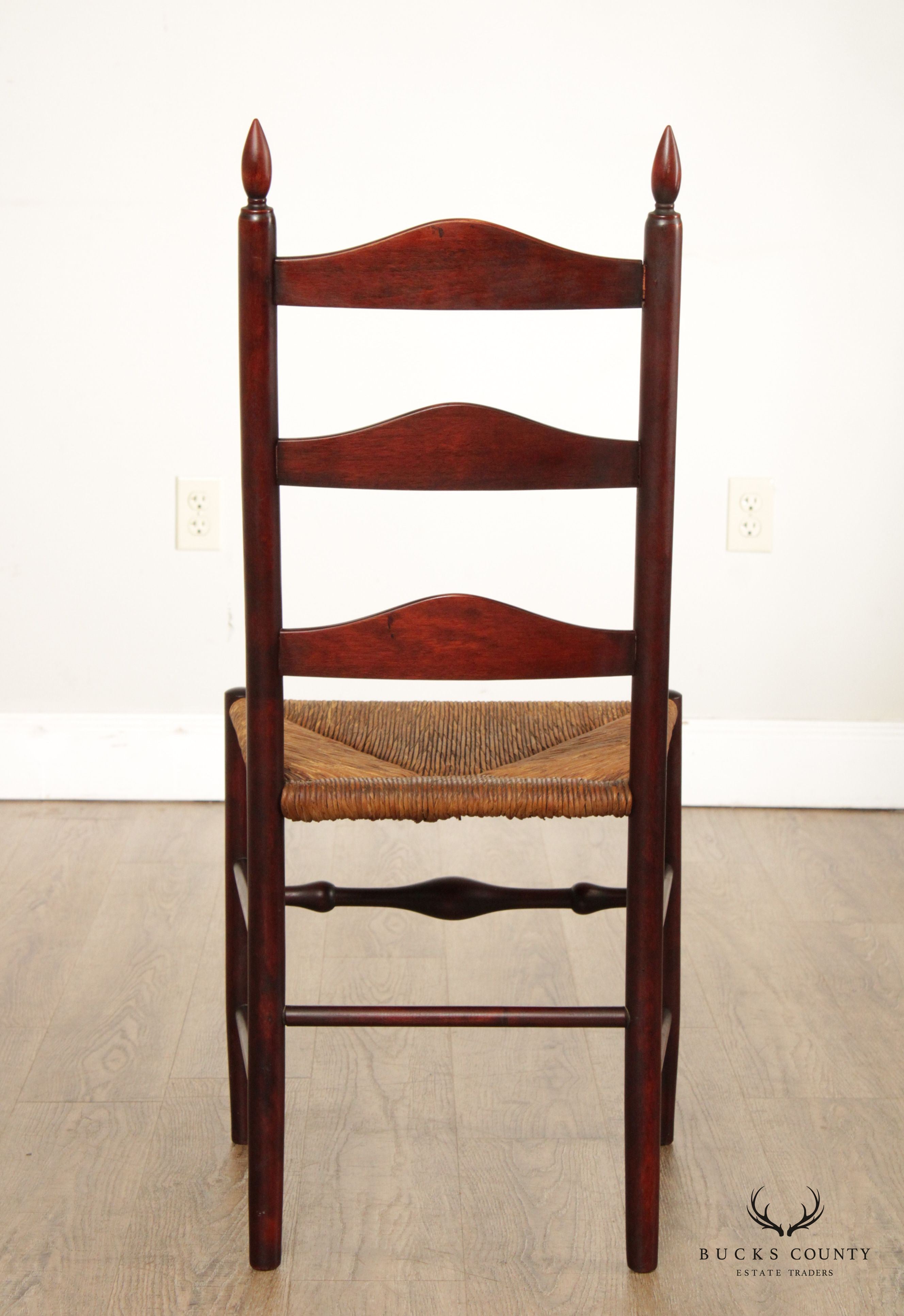 Shaker Style Antique Rush Seat Cherry Ladderback Chair