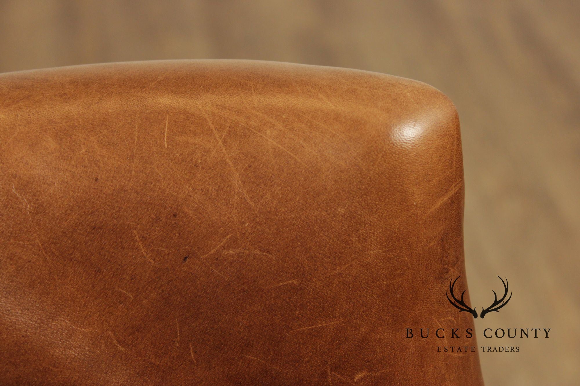 Restoration Hardware French Style Set of Four Leather Dining Chairs