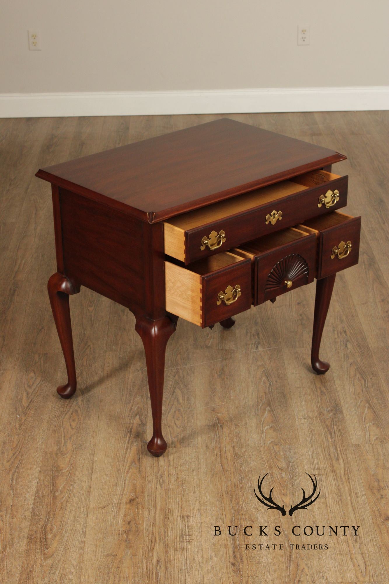 Henkel Harris Queen Anne Style Mahogany Lowboy