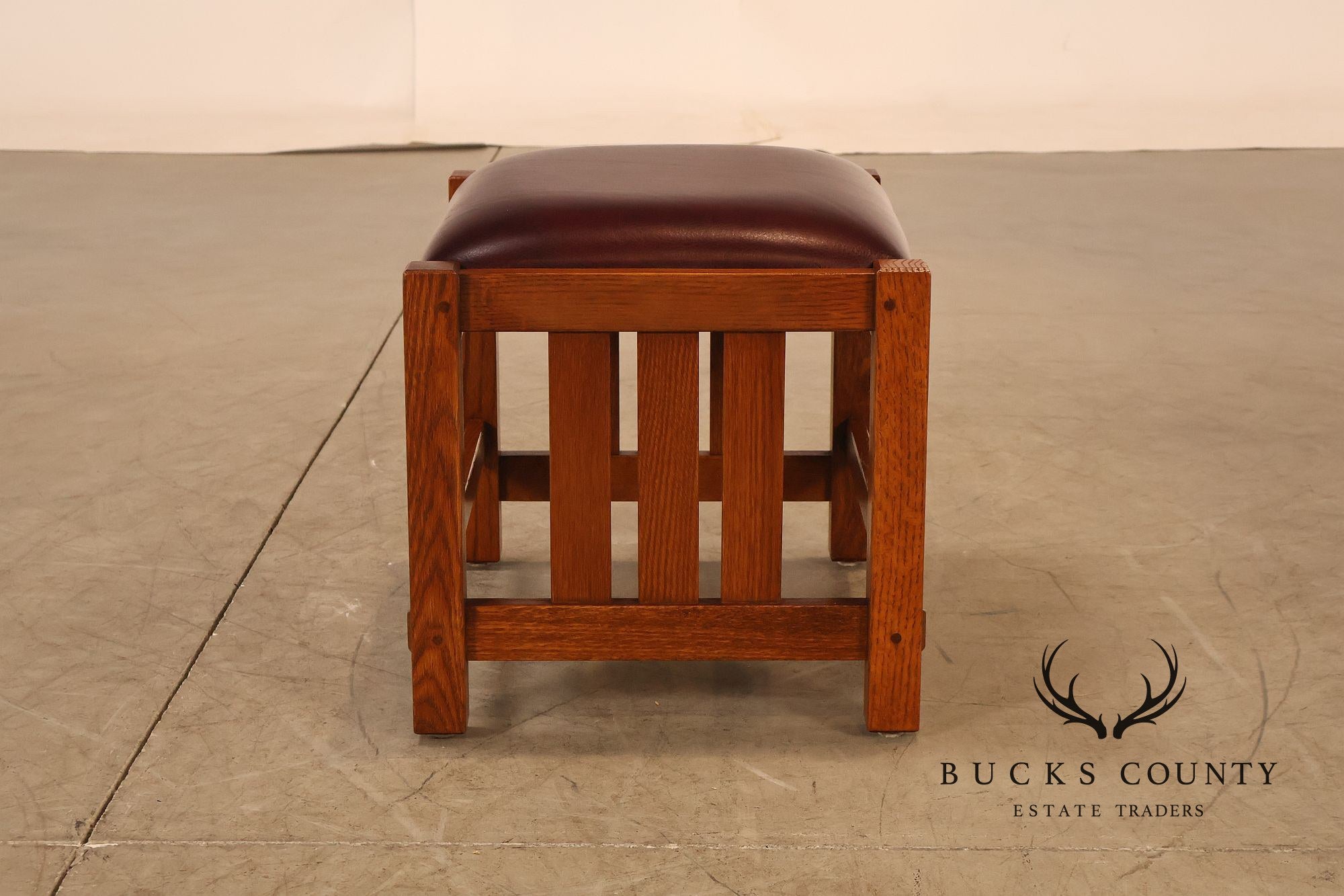 Stickley Mission Collection Oak & Leather Ottoman Footstool
