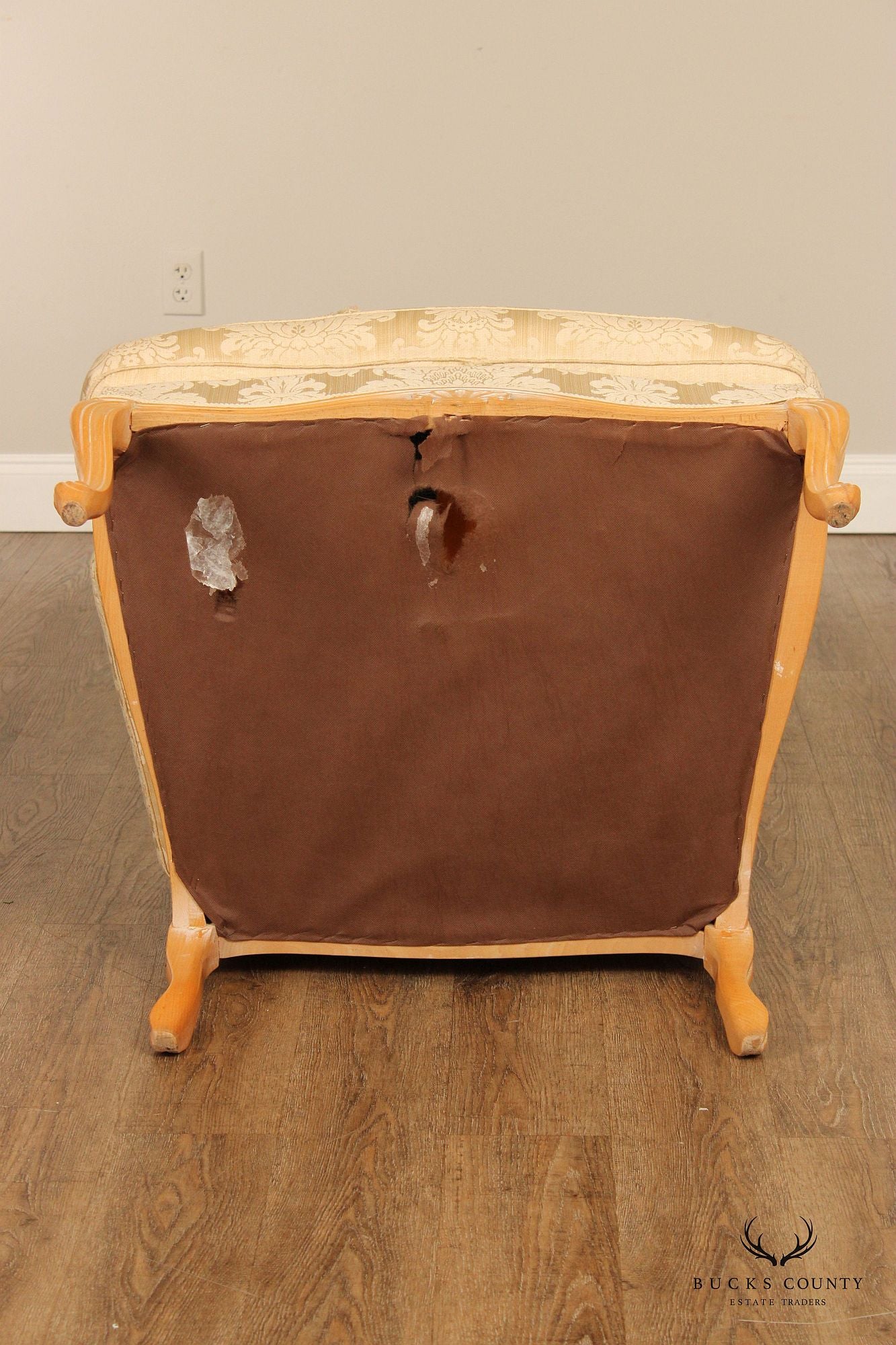 French Louis XV Style Custom Upholstered Fauteuil Armchair