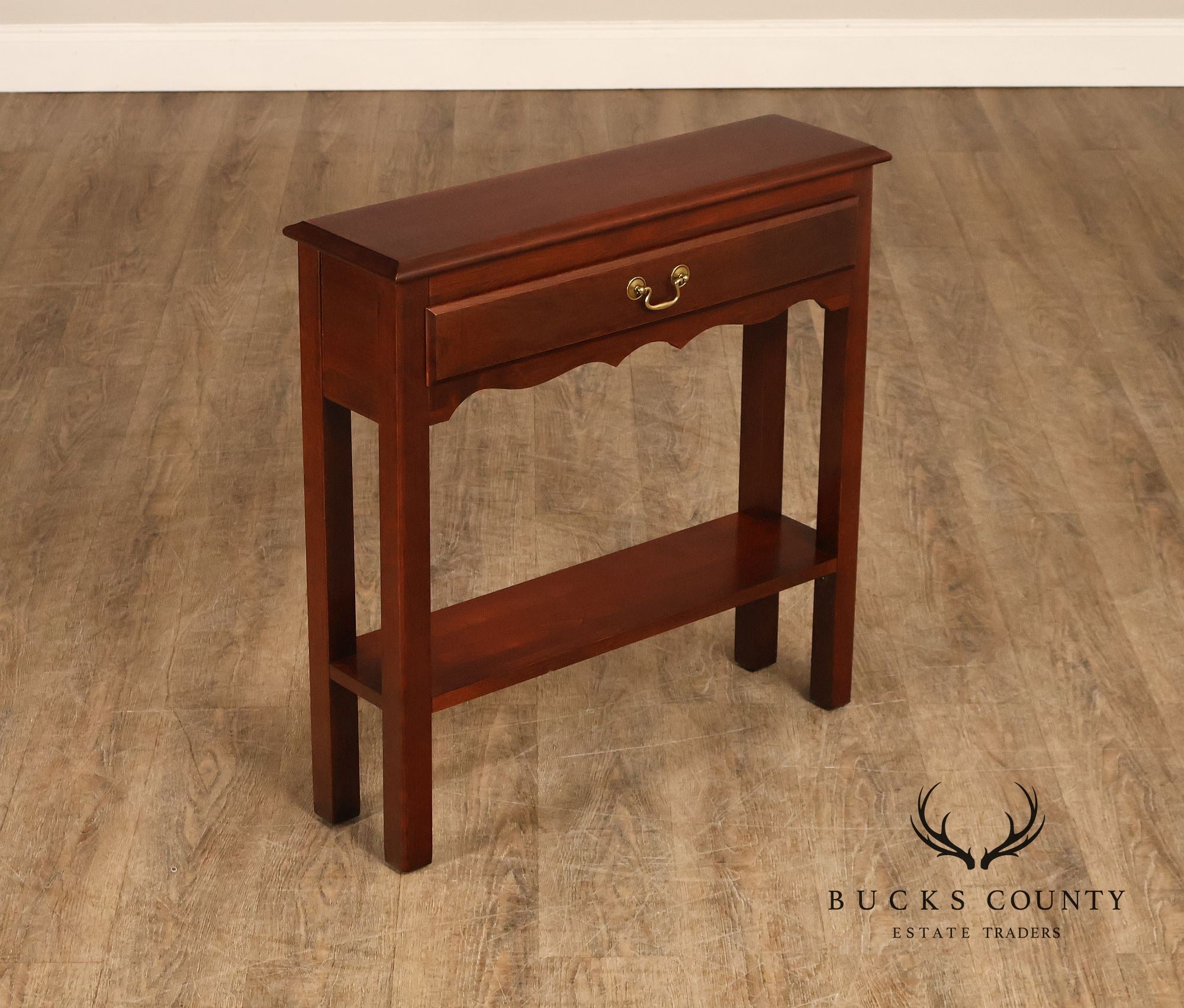Chippendale Style Narrow One Drawer Small Console Table