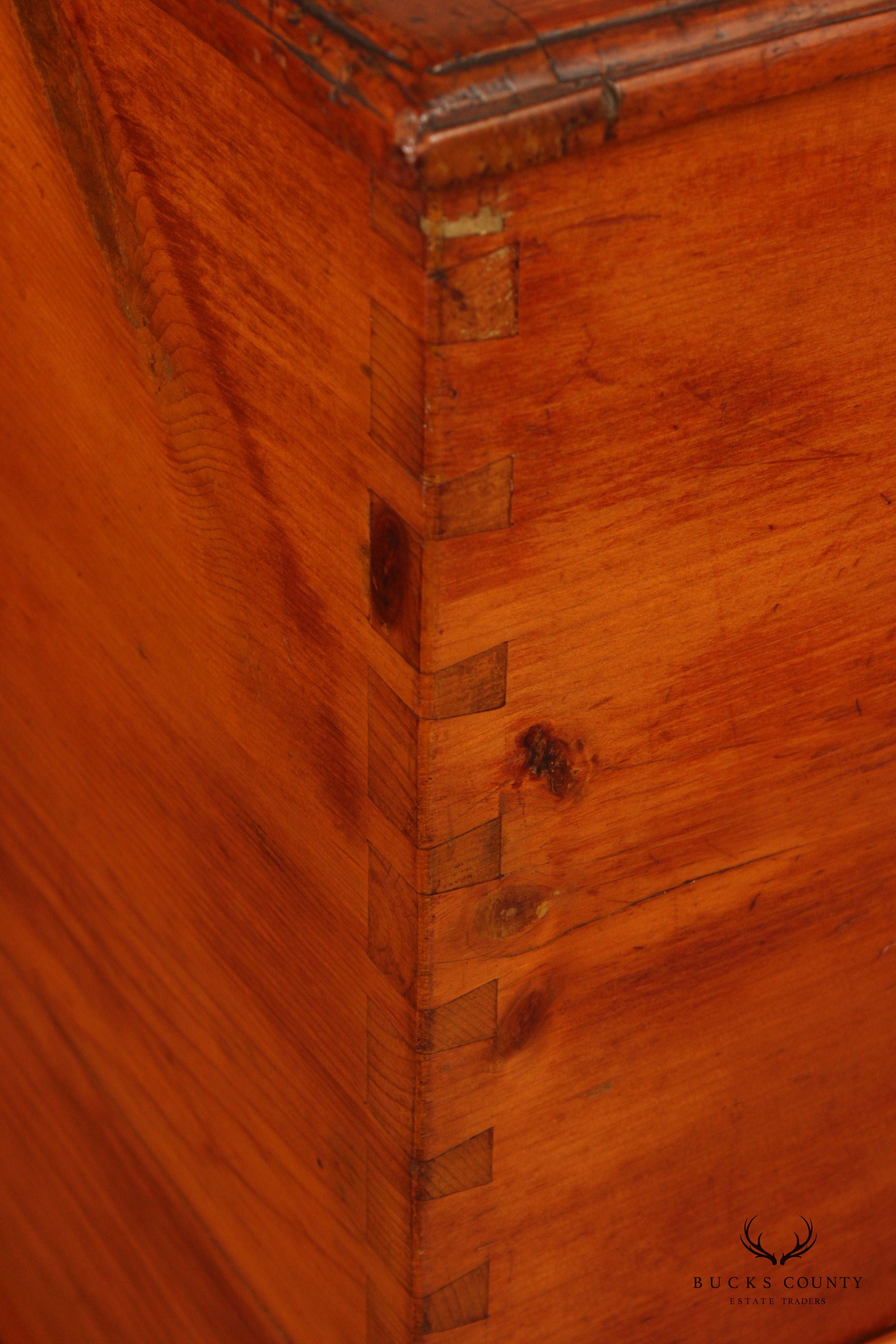 Antique Chippendale Large Two-Drawer Pine Blanket Chest