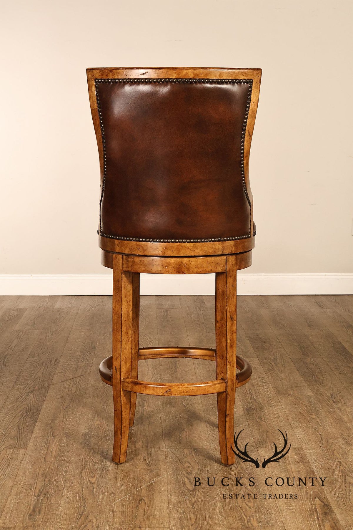 Contemporary Set Of 4 F aux Leather Upholstered Bar Stools