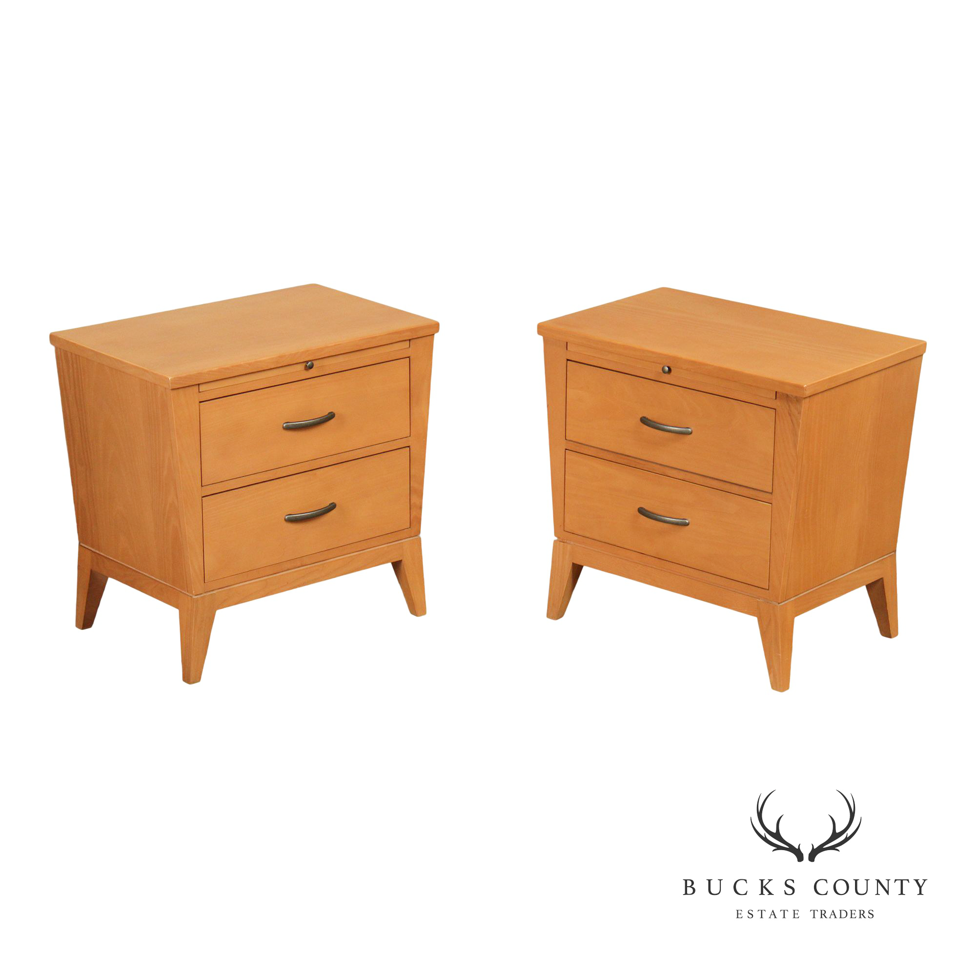 Ethan Allen Horizon Collection Pair Of Two Drawer Nightstands
