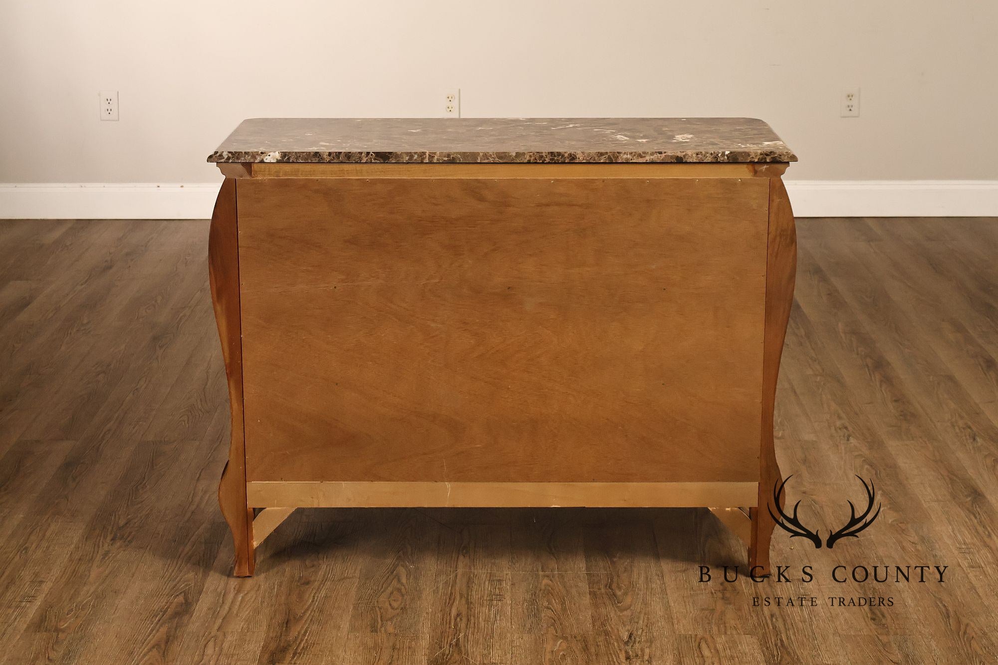 Century Furniture Pair of Marble Top Bombe Chests
