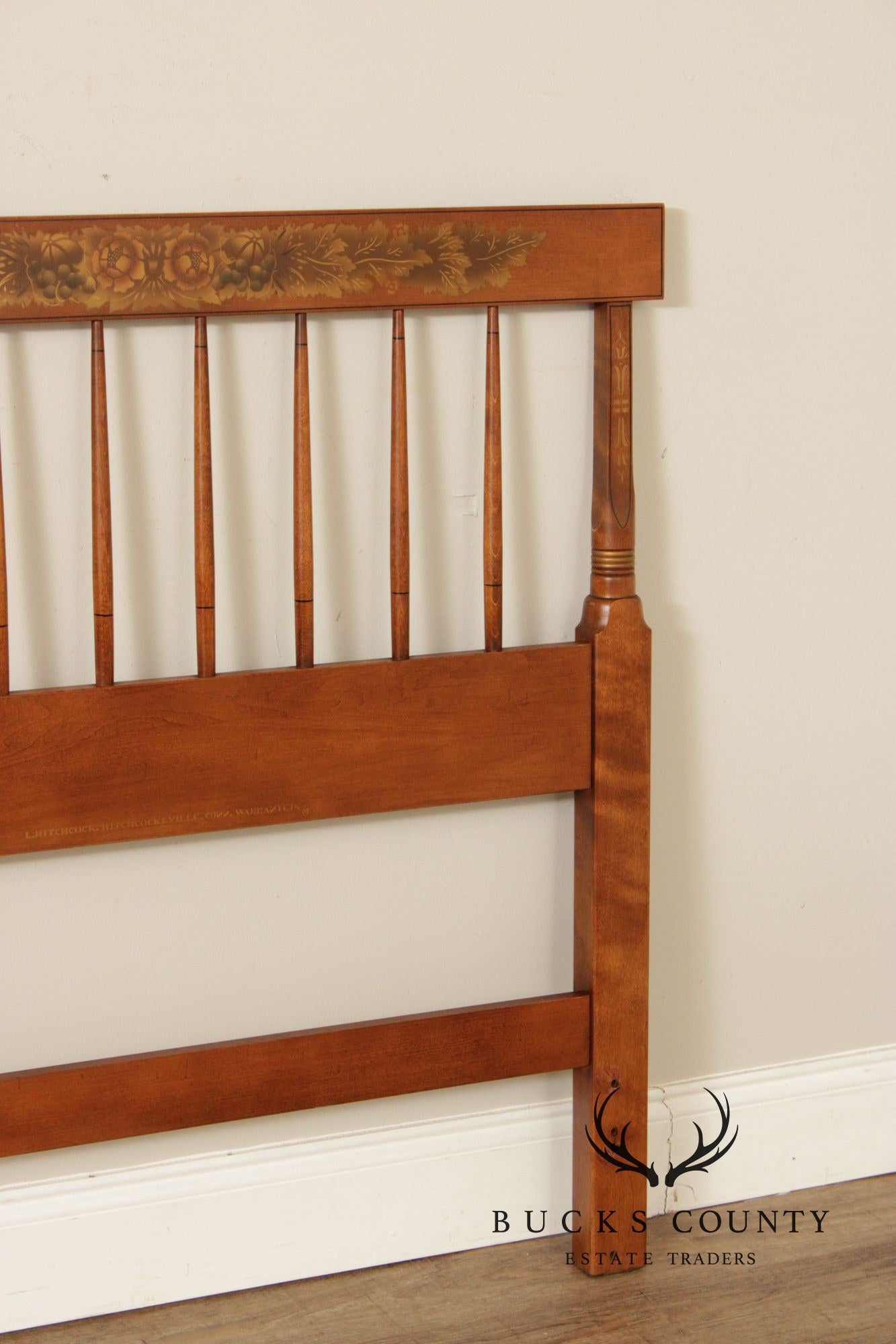 Hitchcock Early American Style Pair of Painted Twin Headboards