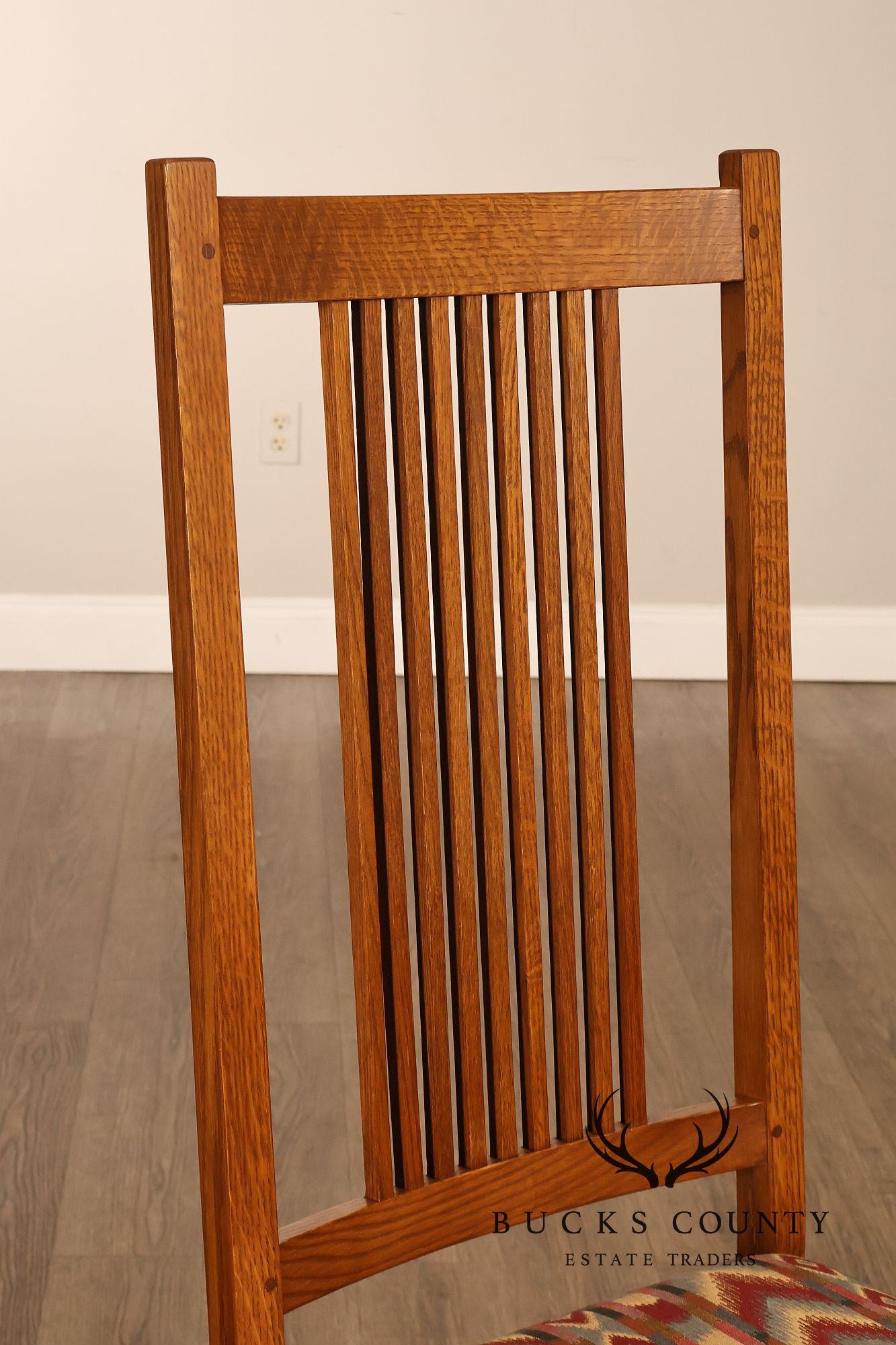 Stickley Mission Collection Set Of Six Oak High Back Spindle Dining Chairs