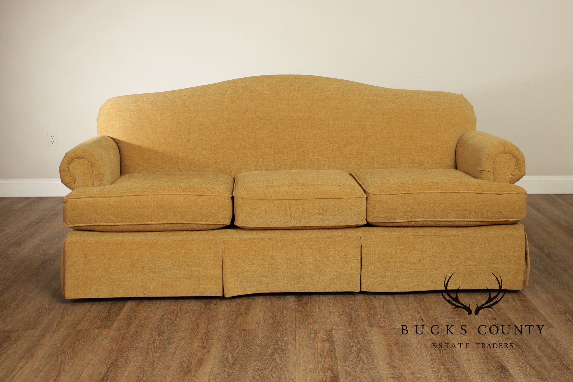 Bassett Furniture Traditional Gold Skirted Sofa