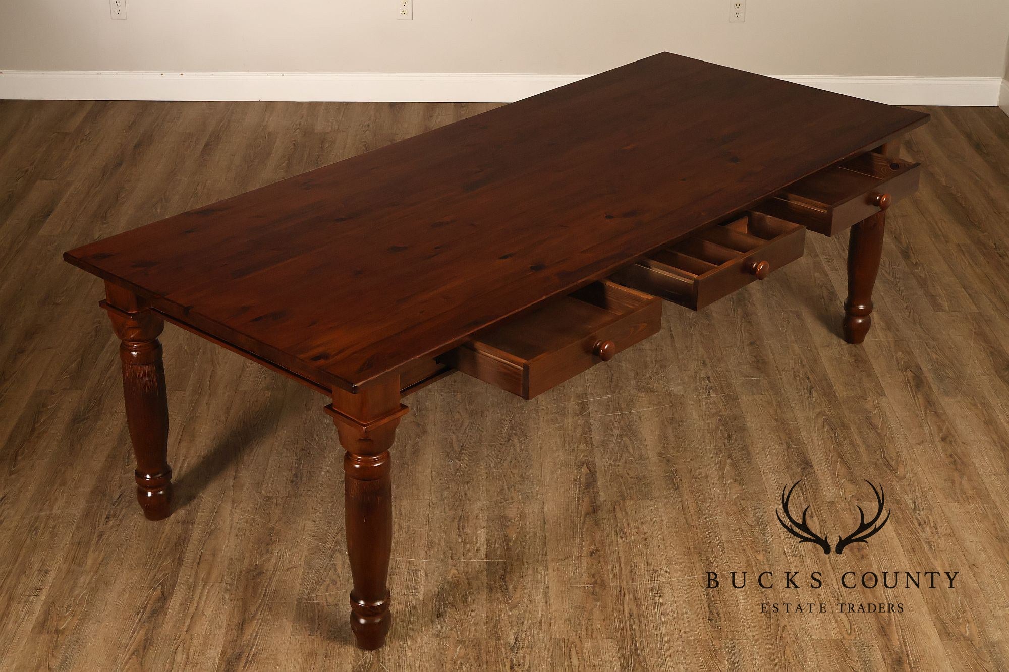Farmhouse Style Large 8 Foot Pine Dining Table
