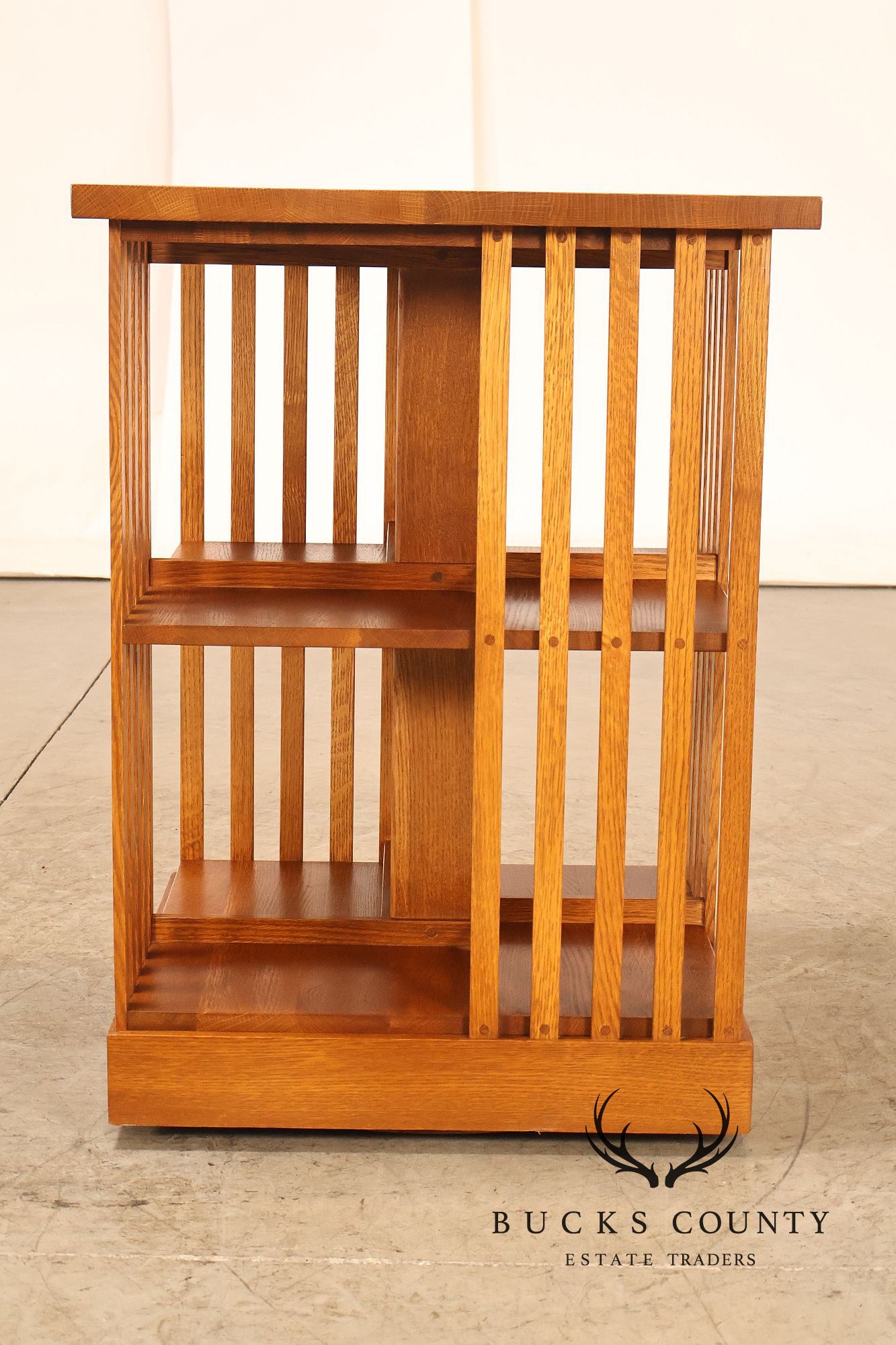Stickley Mission Collection Oak Spindle Revolving Bookcase