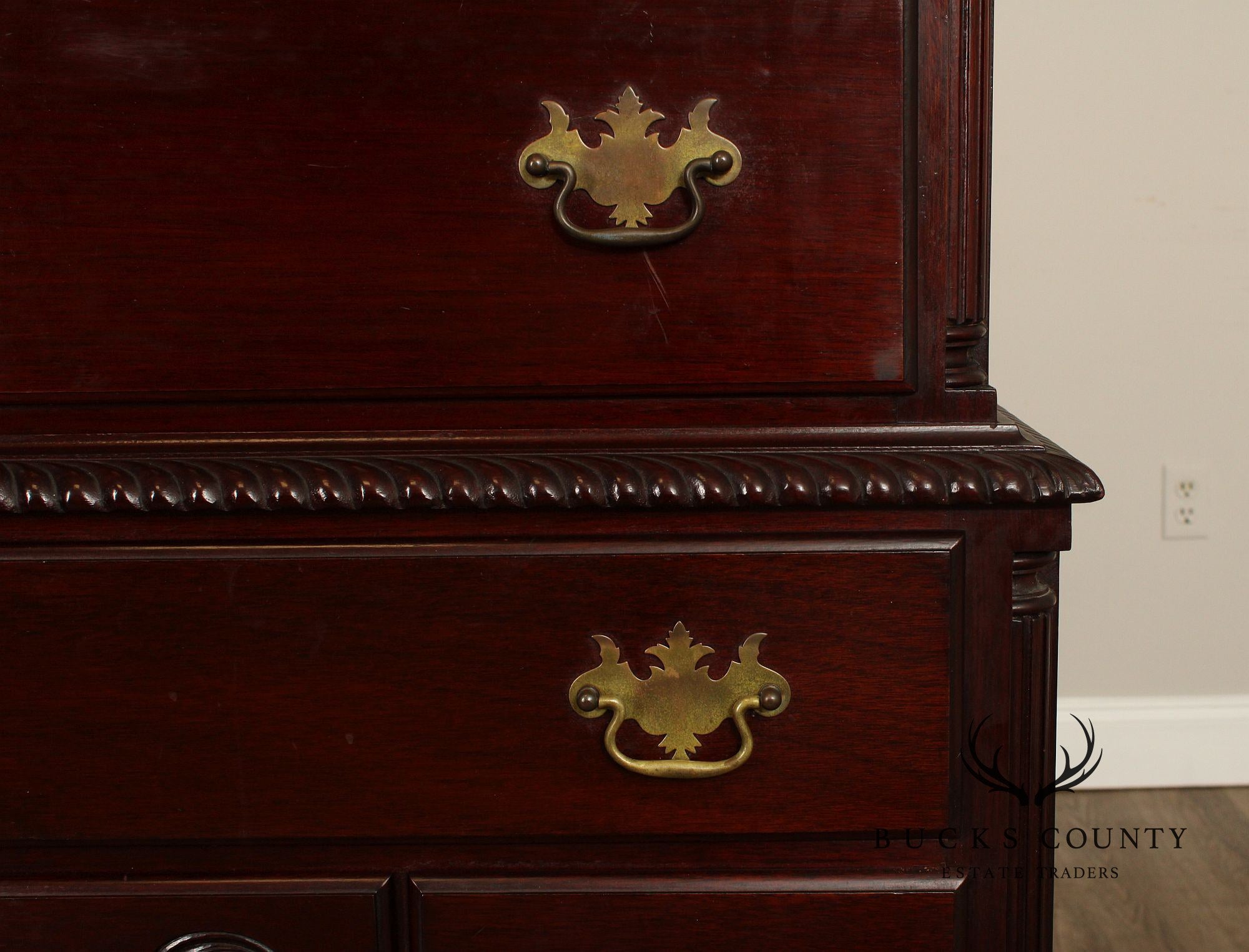 Chippendale Style Antique Bench Made Mahogany Highboy Chest