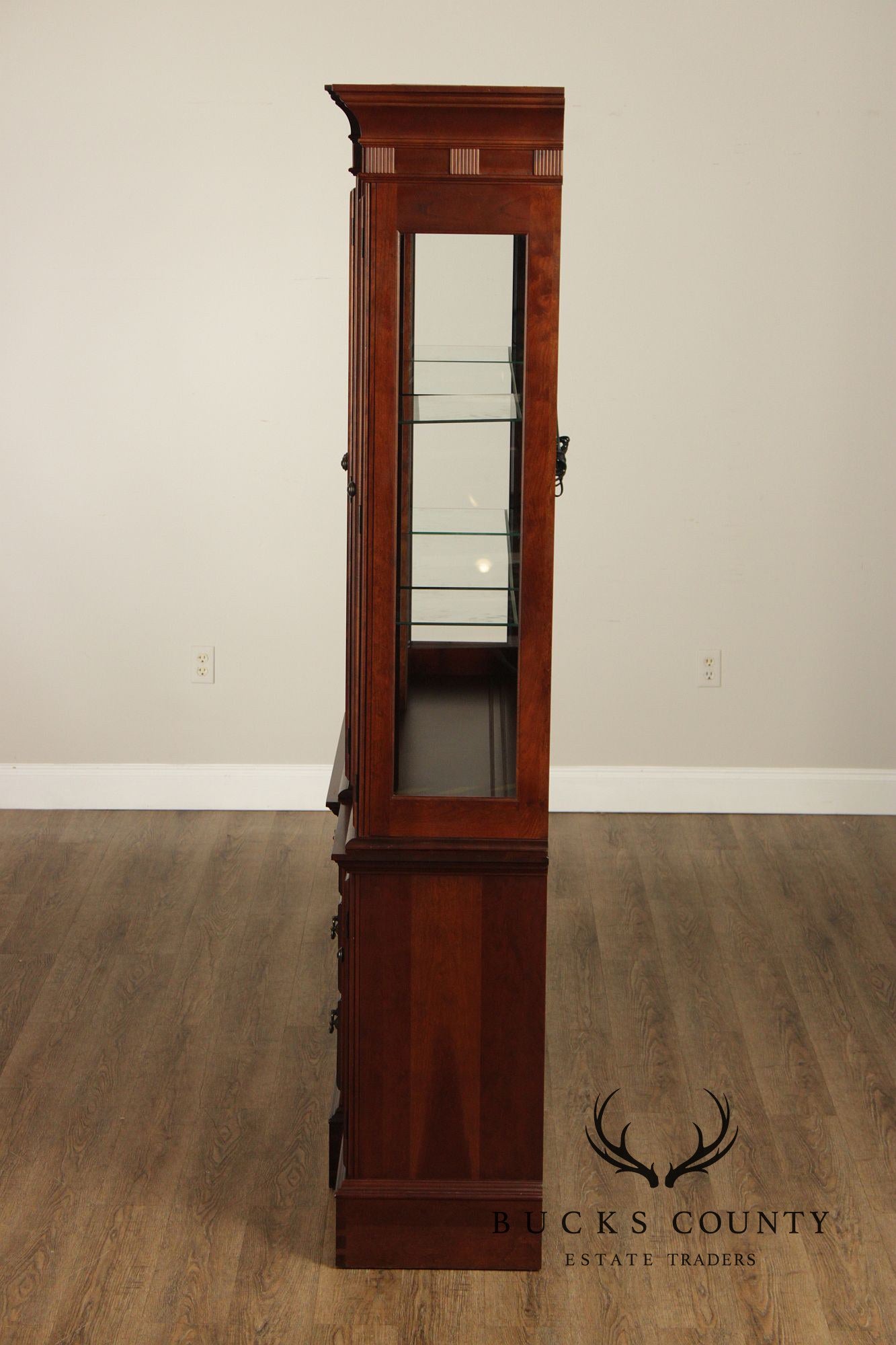 Pennsylvania House Cherry Colonial Style Lighted China Cabinet Hutch