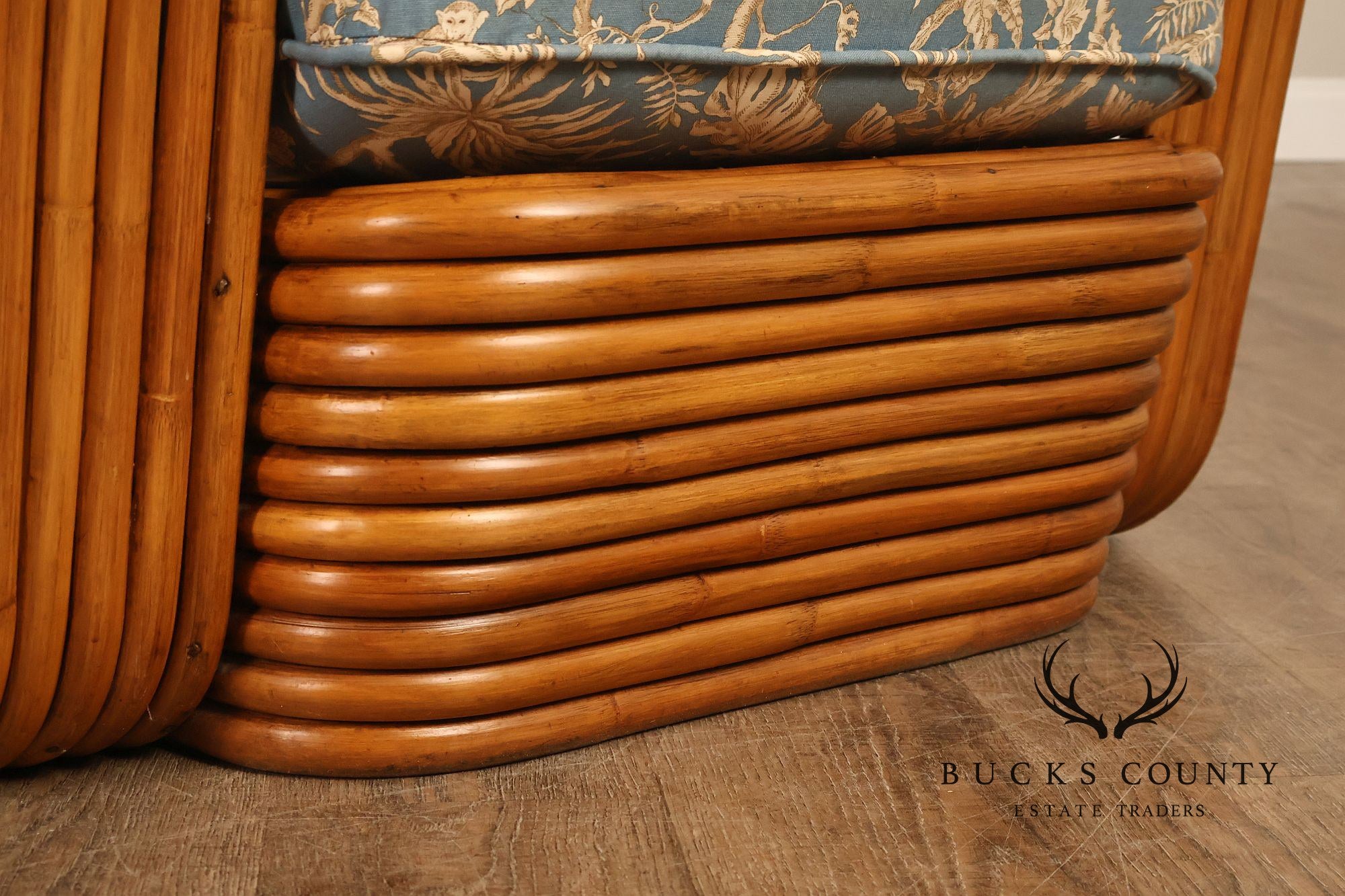 Paul Frankl Pair Of Pretzel Rattan Lounge Chairs