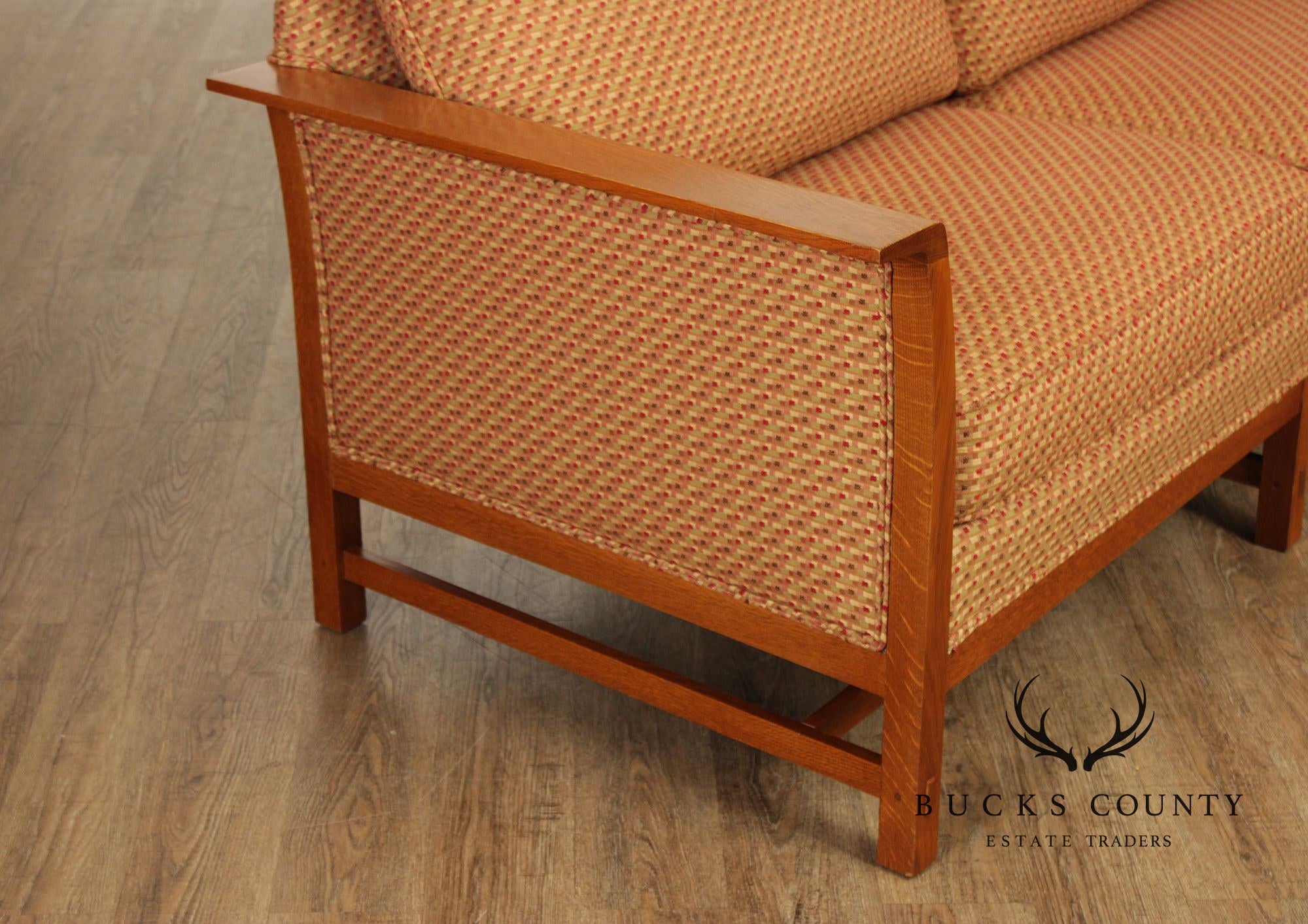 Stickley Mission Collection Oak Sofa With Loose Cushions