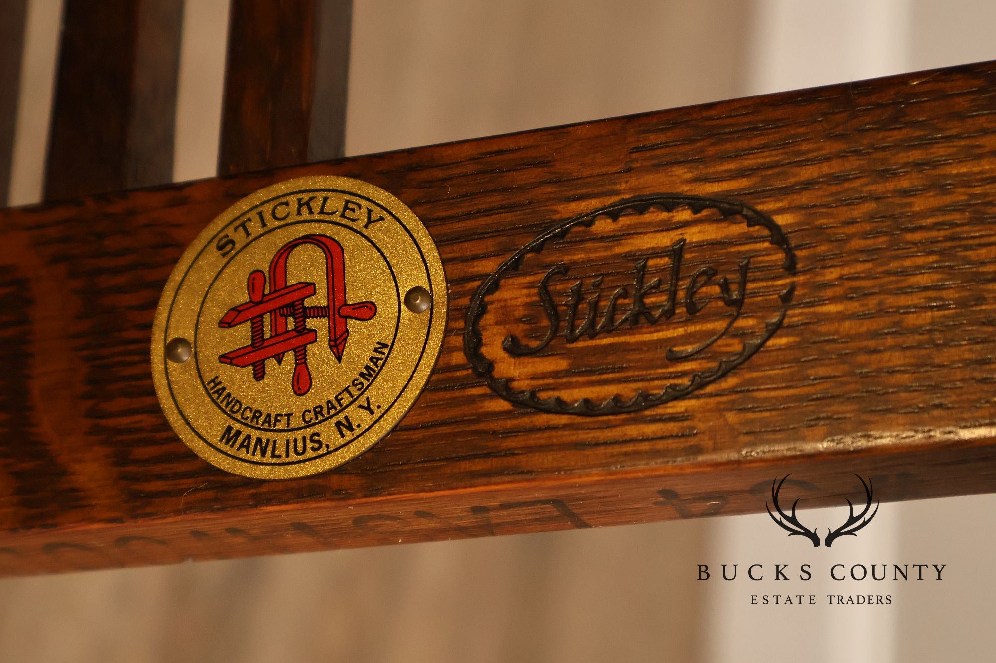 Stickley Mission Collection Oak Upholstered Bench