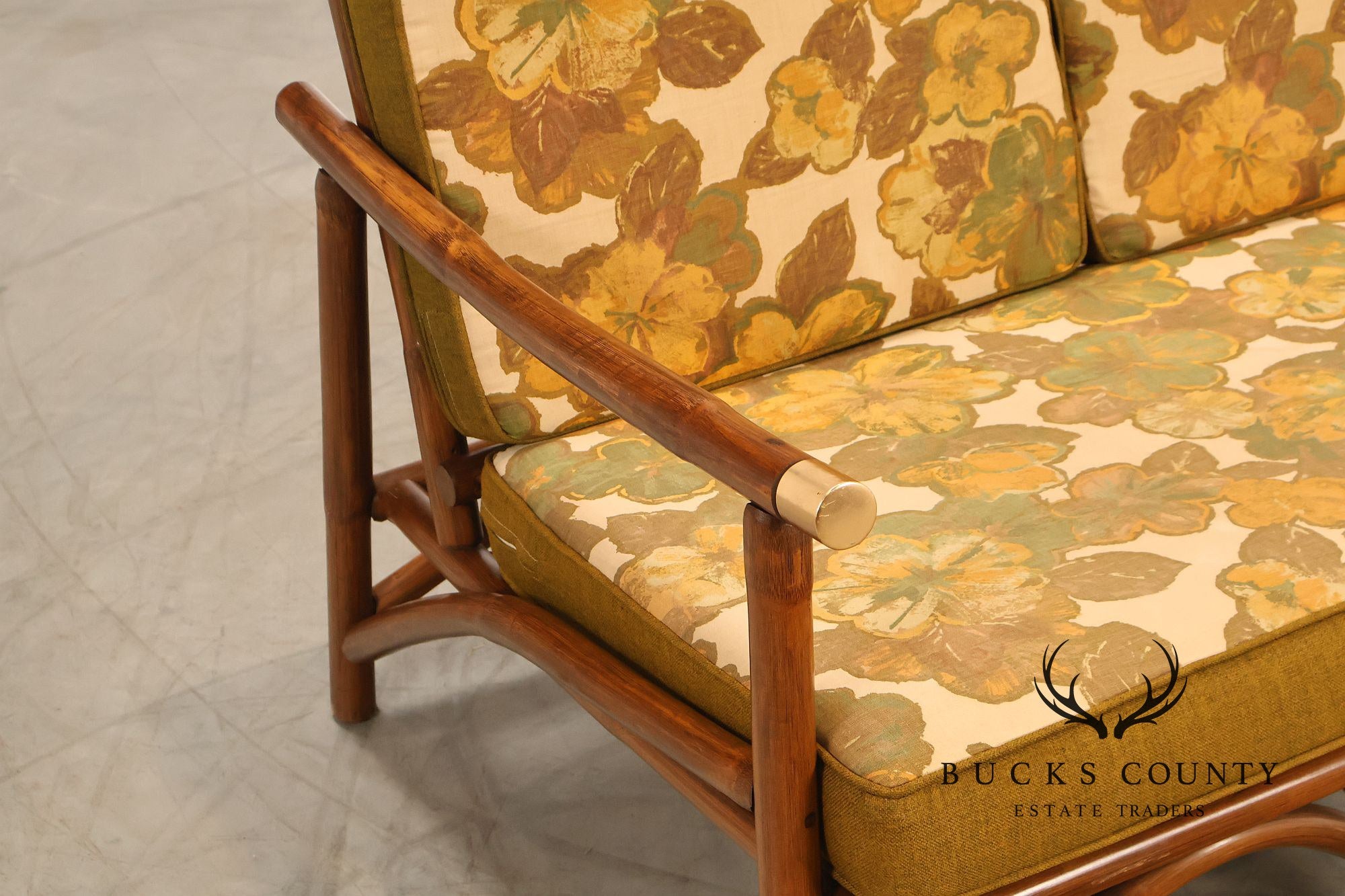 Vogue Coastal Vintage Rattan Bamboo Loveseat