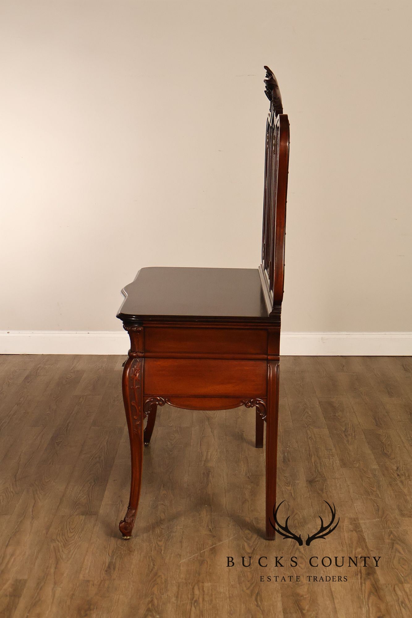 RJ Horner Antique Carved Mahogany Vanity With Mirror