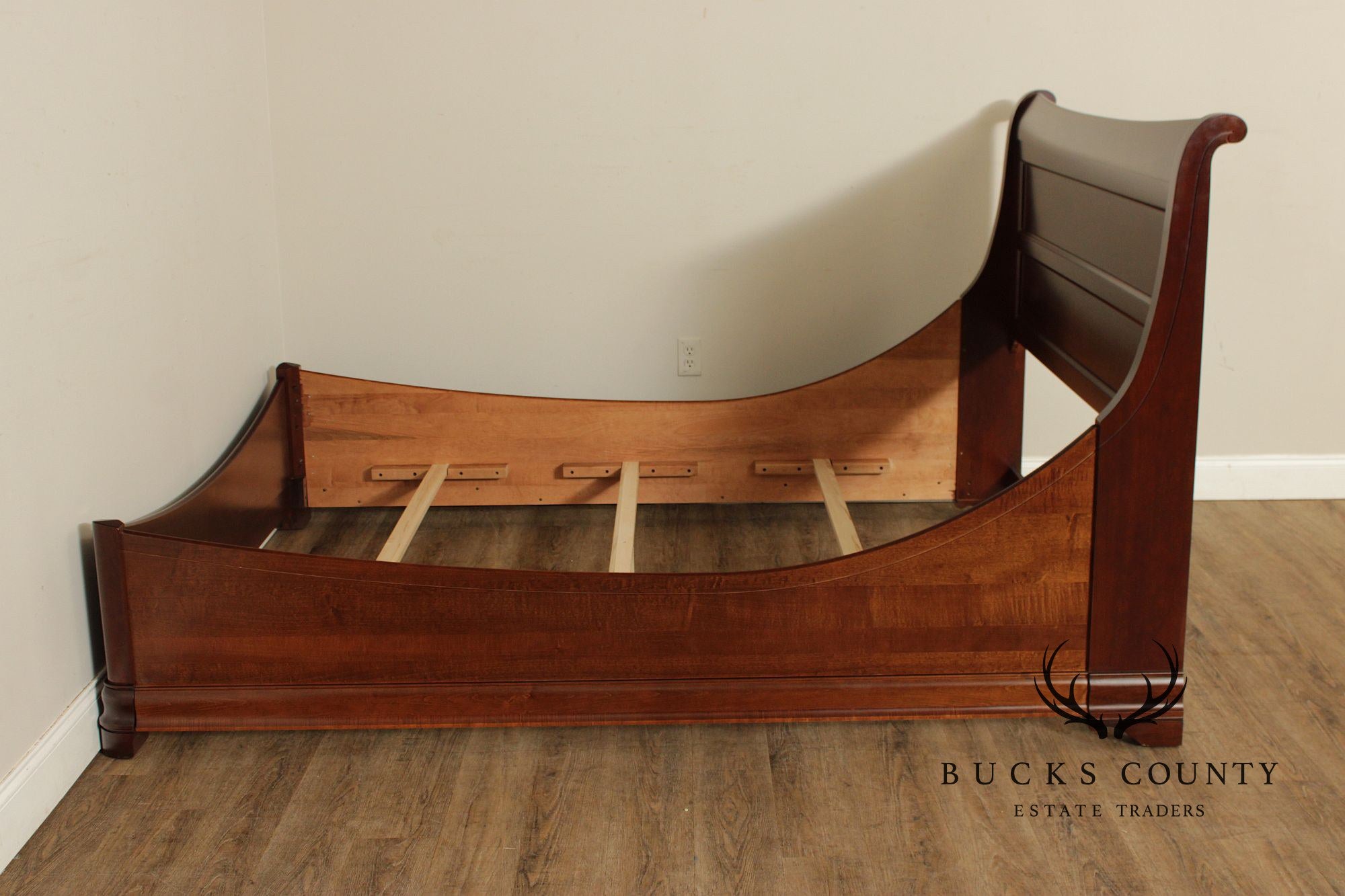 Durham Furniture Handcrafted Louis Philip Style Queen Cherry Sleigh Bed