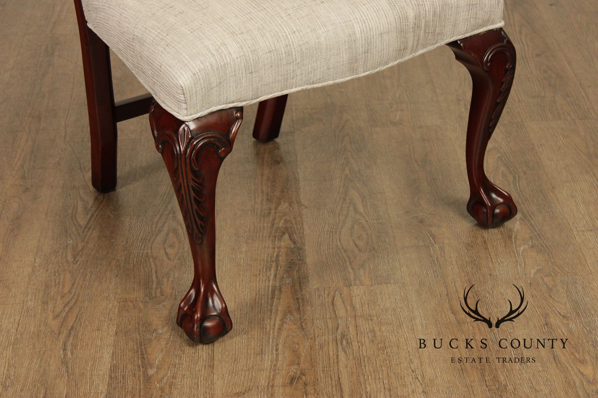 Chippendale Style Quality Set Of Eight Solid Mahogany Dining Chairs