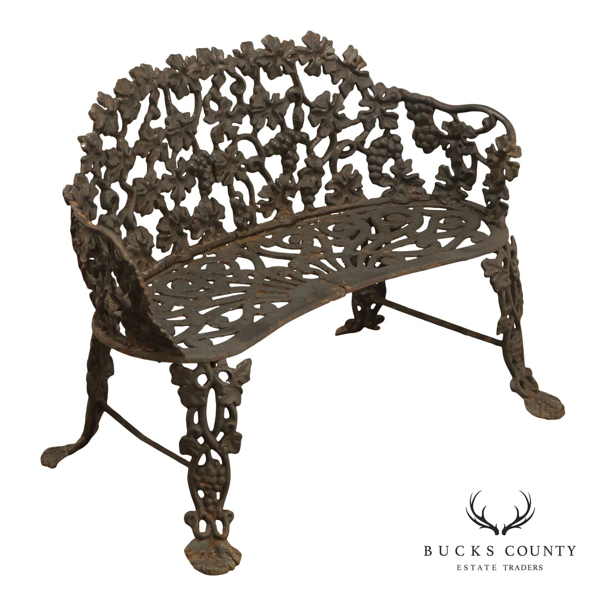 Antique Victorian Cast Iron Garden Bench
