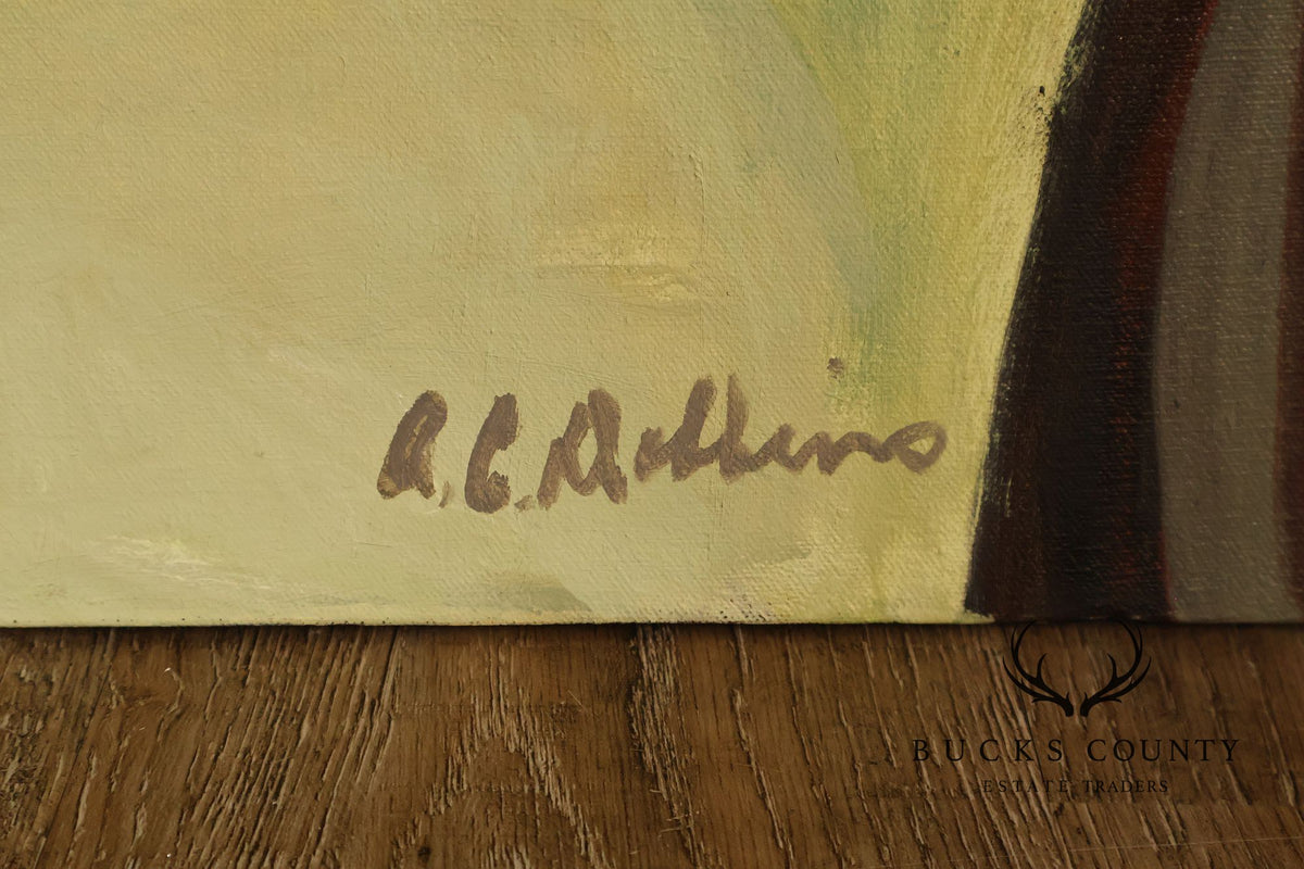 Anne Cooper Dobbins Oil Painting, On The Victorian Loveseat