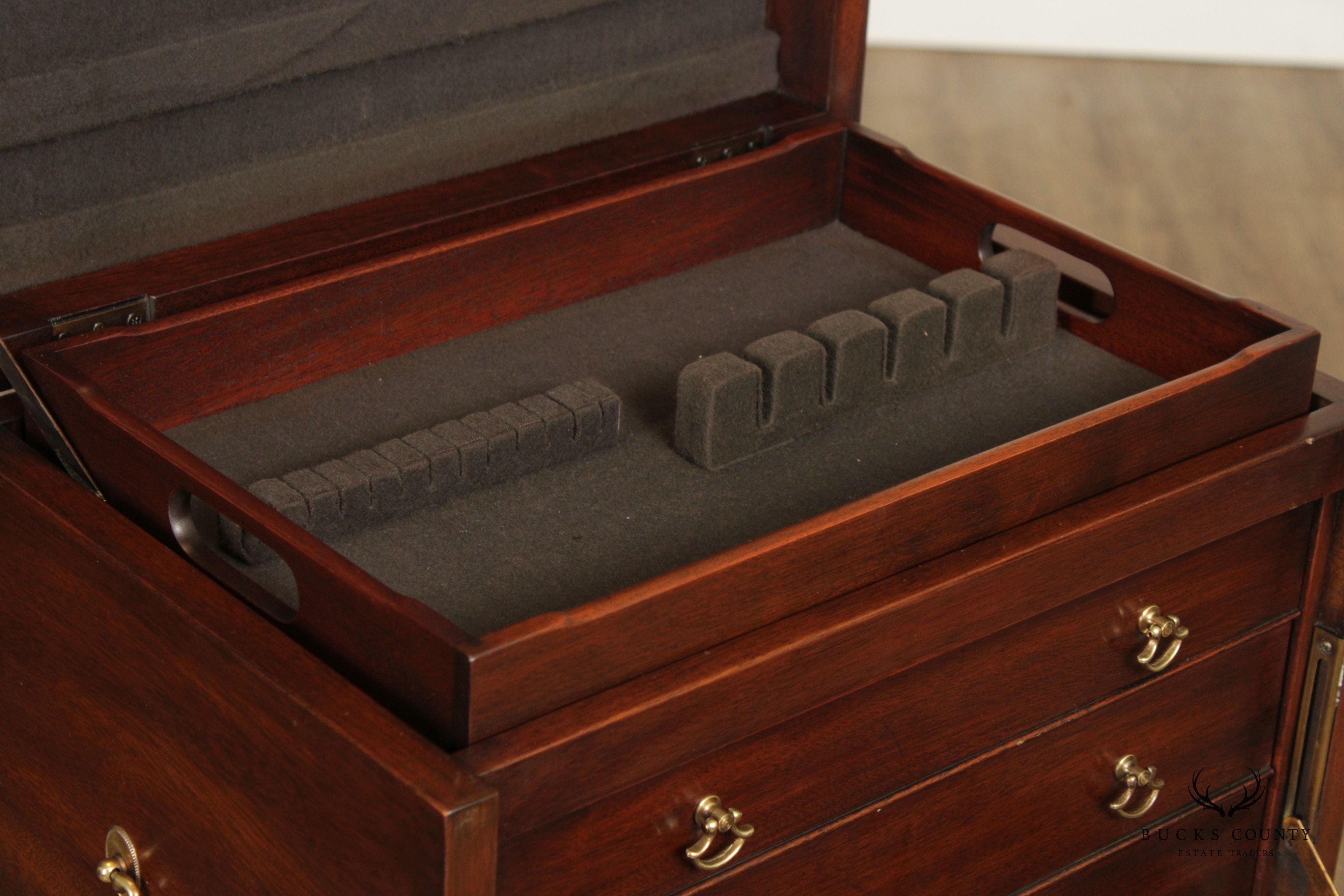 Henkel Harris Queen Anne Style Mahogany Silver Chest