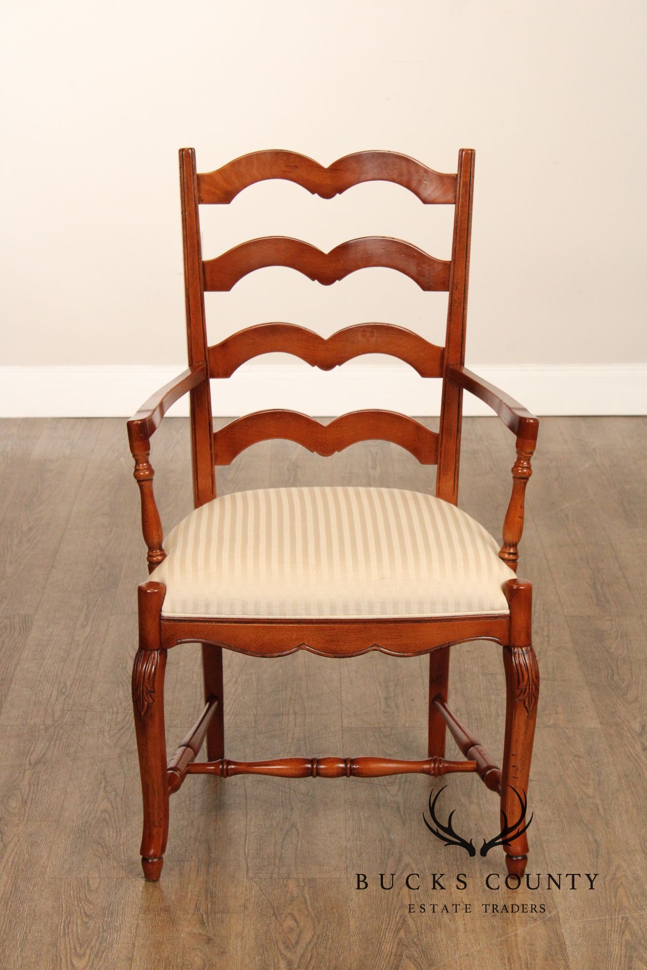 Quality Set Of Eight Italian Ladderback Dining Chairs