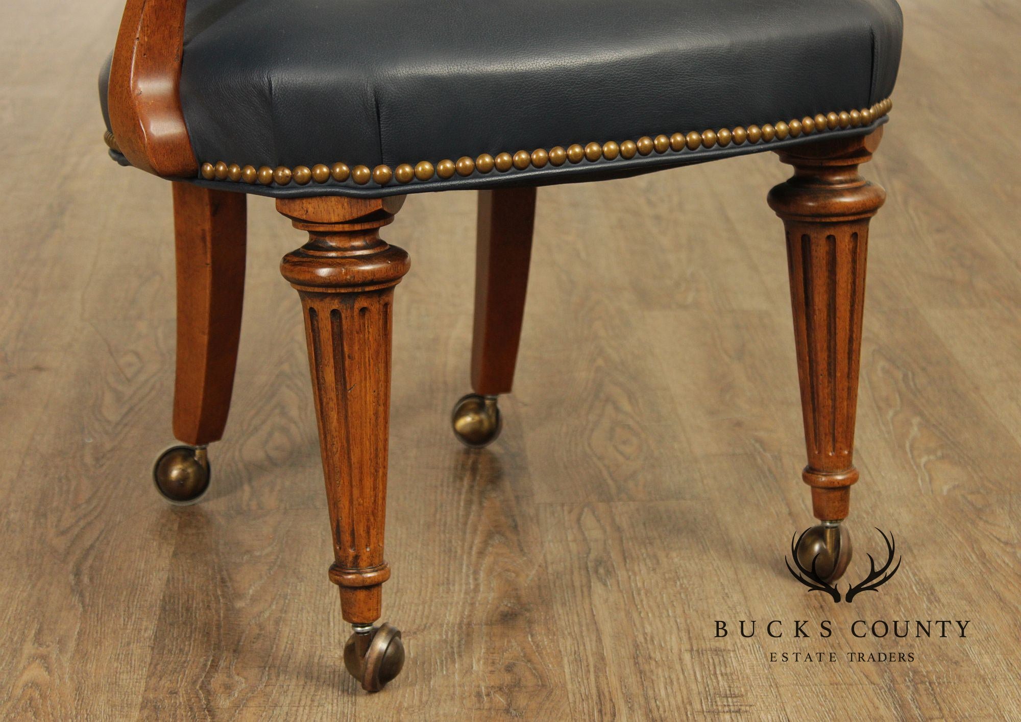 Century Furniture Set of Four Leather Armchairs