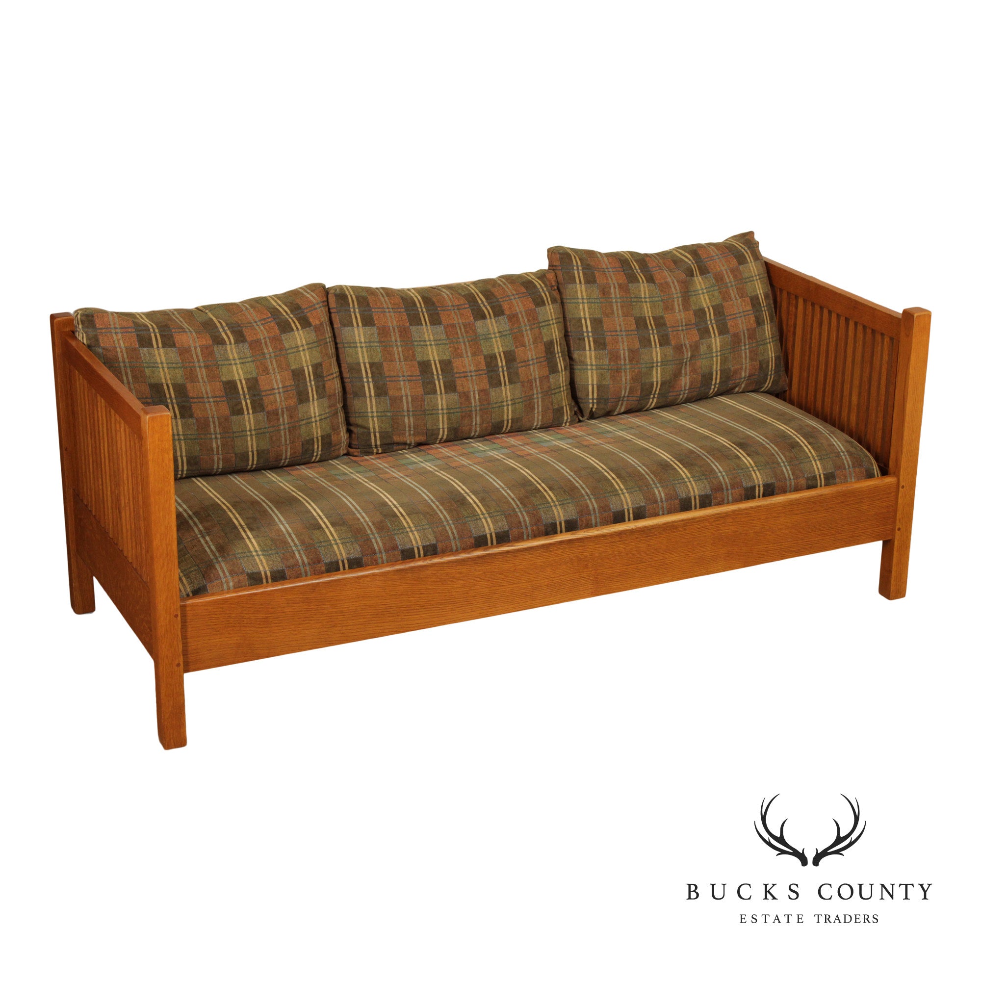 Stickley Mission Collection Oak Spindle Settle