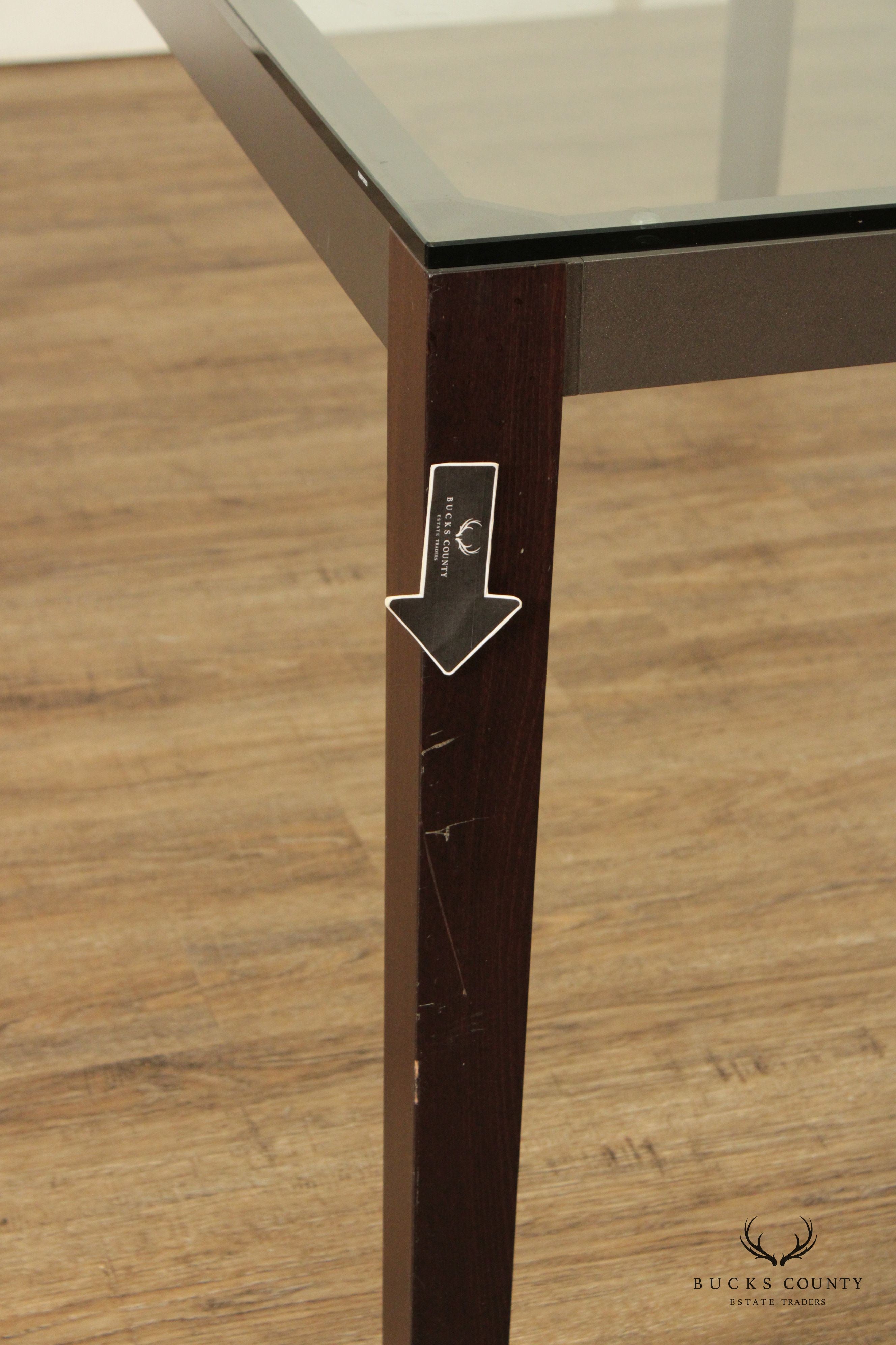 Contemporary Style Glass Top Parsons Dining Table