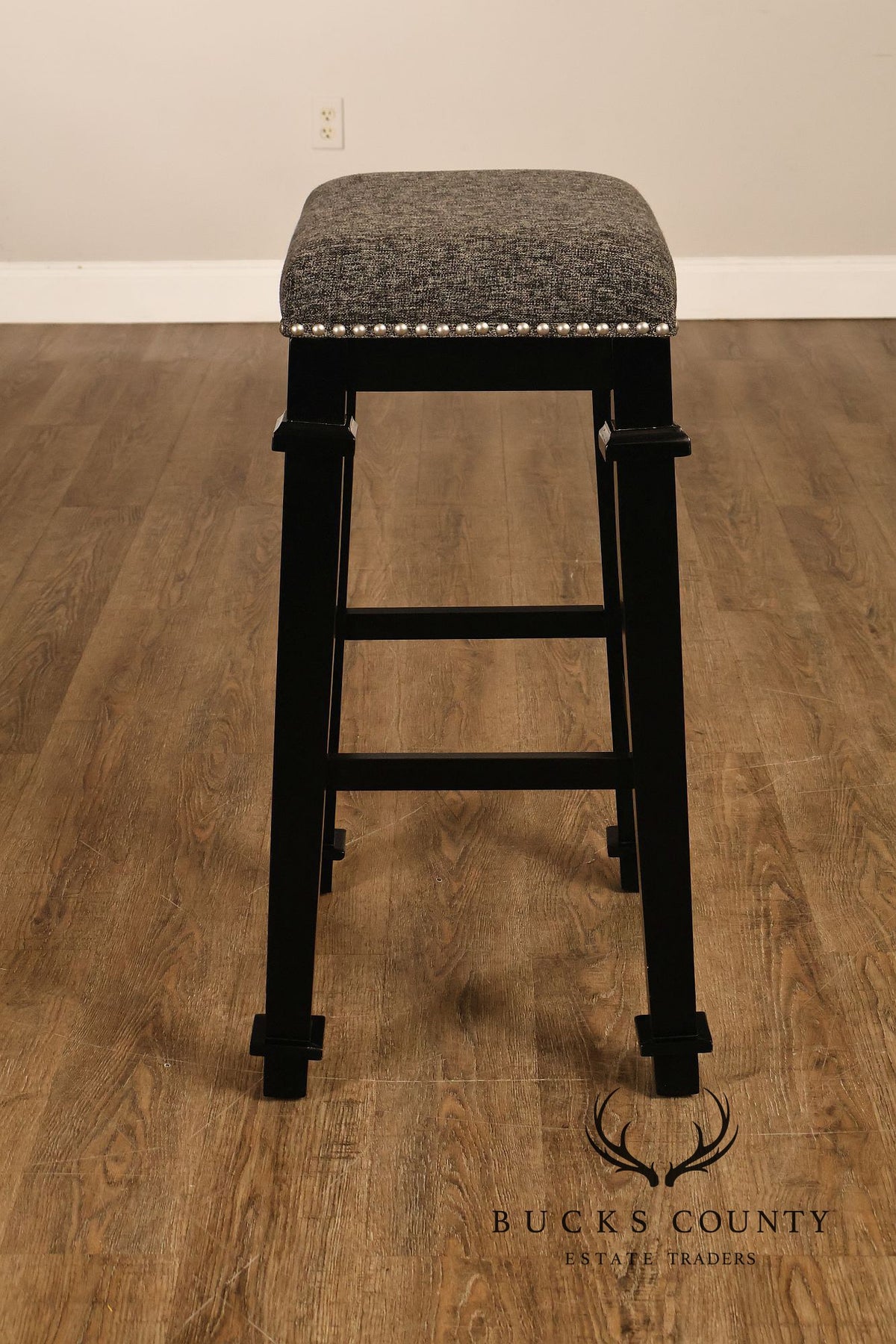 Linon Home Decor Set Of 4 Black Wood Upholstered Counter Stools