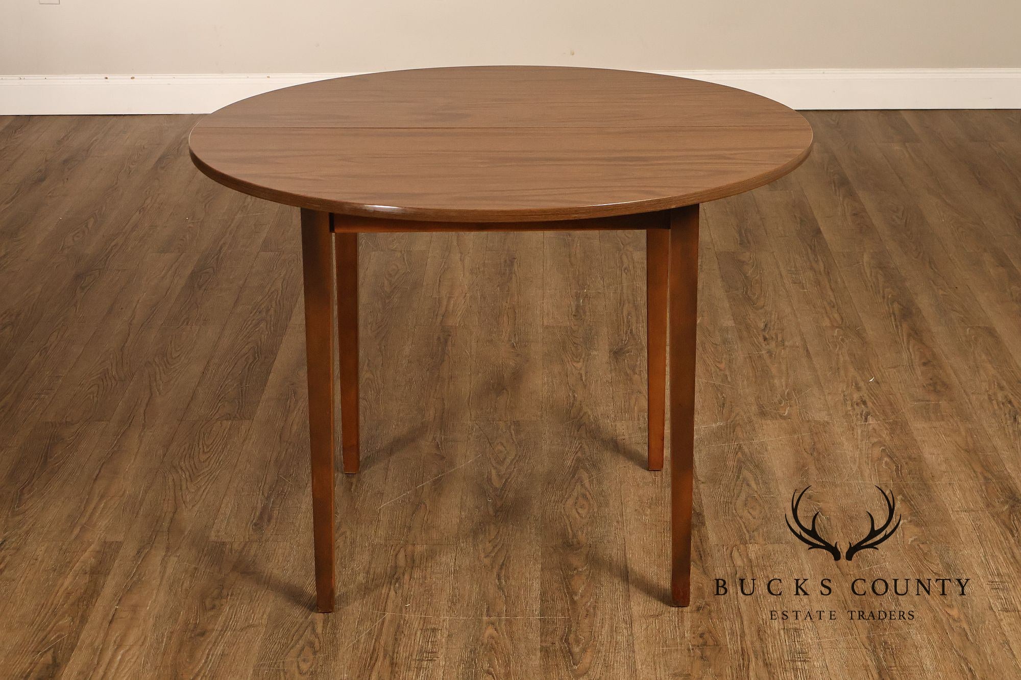 Mid Century Modern Round Expandable Dining Table