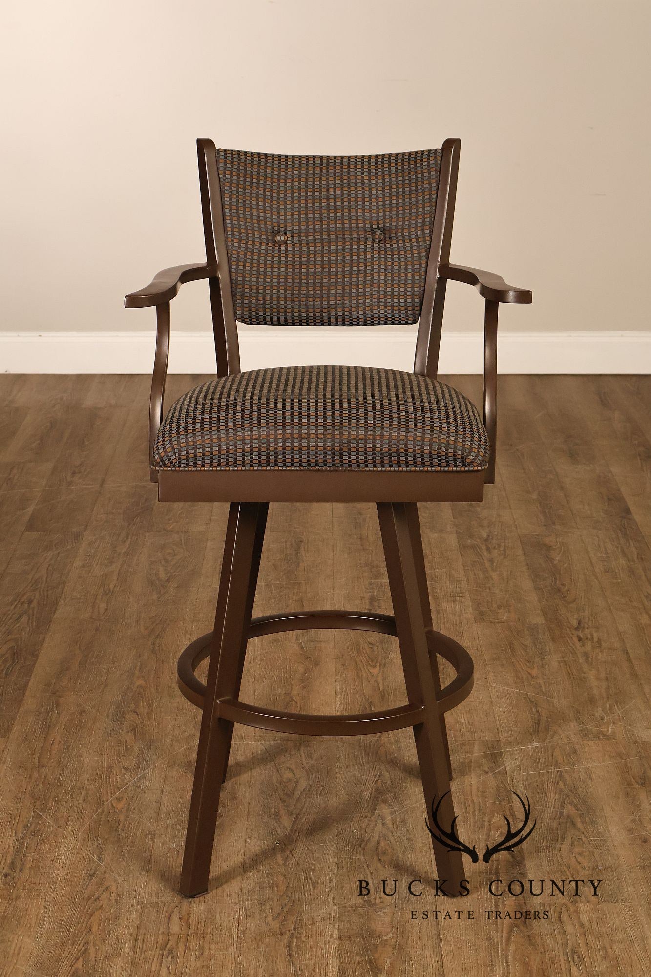 Tempo Industries Pair Of Swivel Bar Stools With Arms