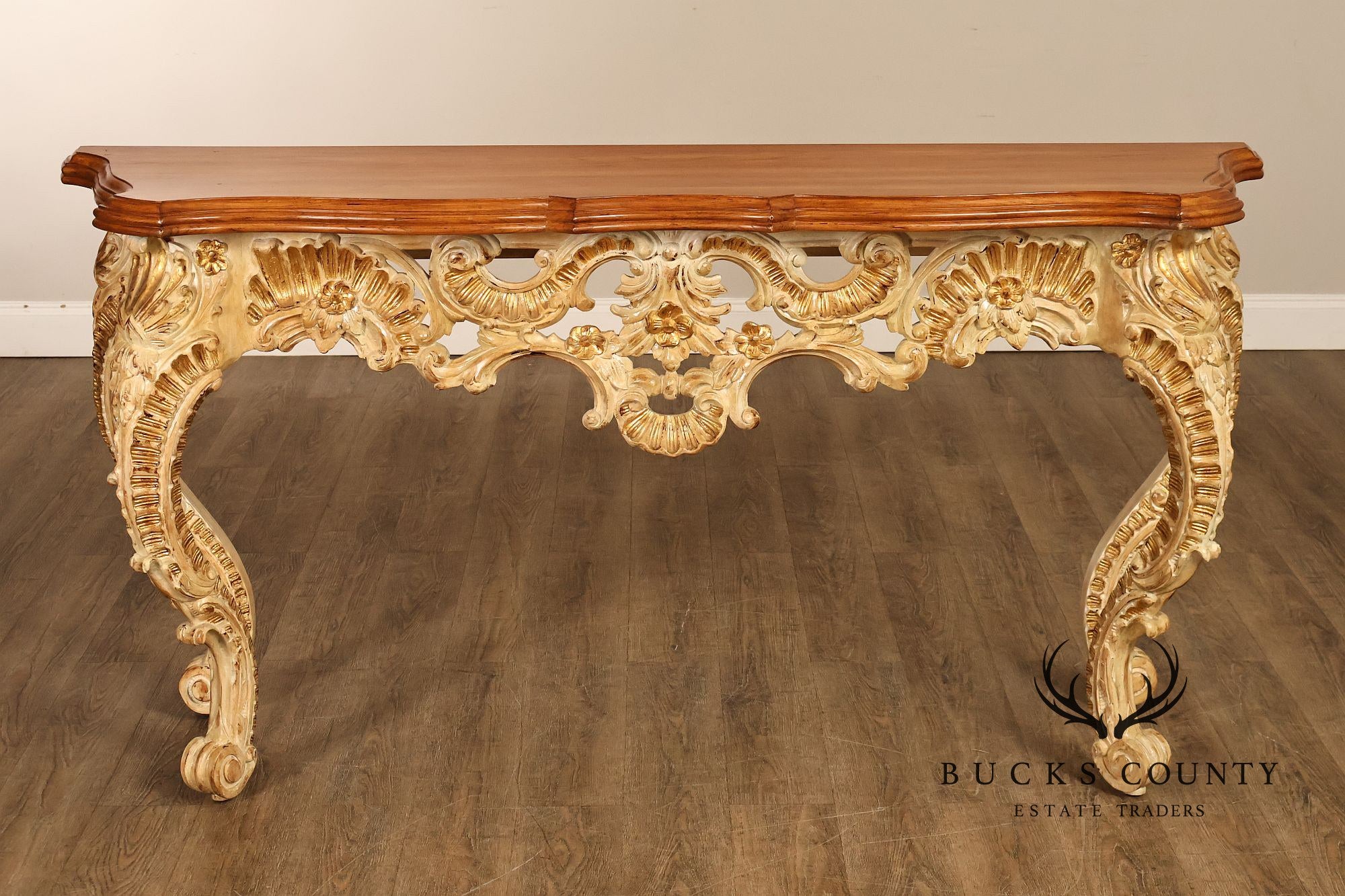 Louis XV Style Rococo Carved Console Table